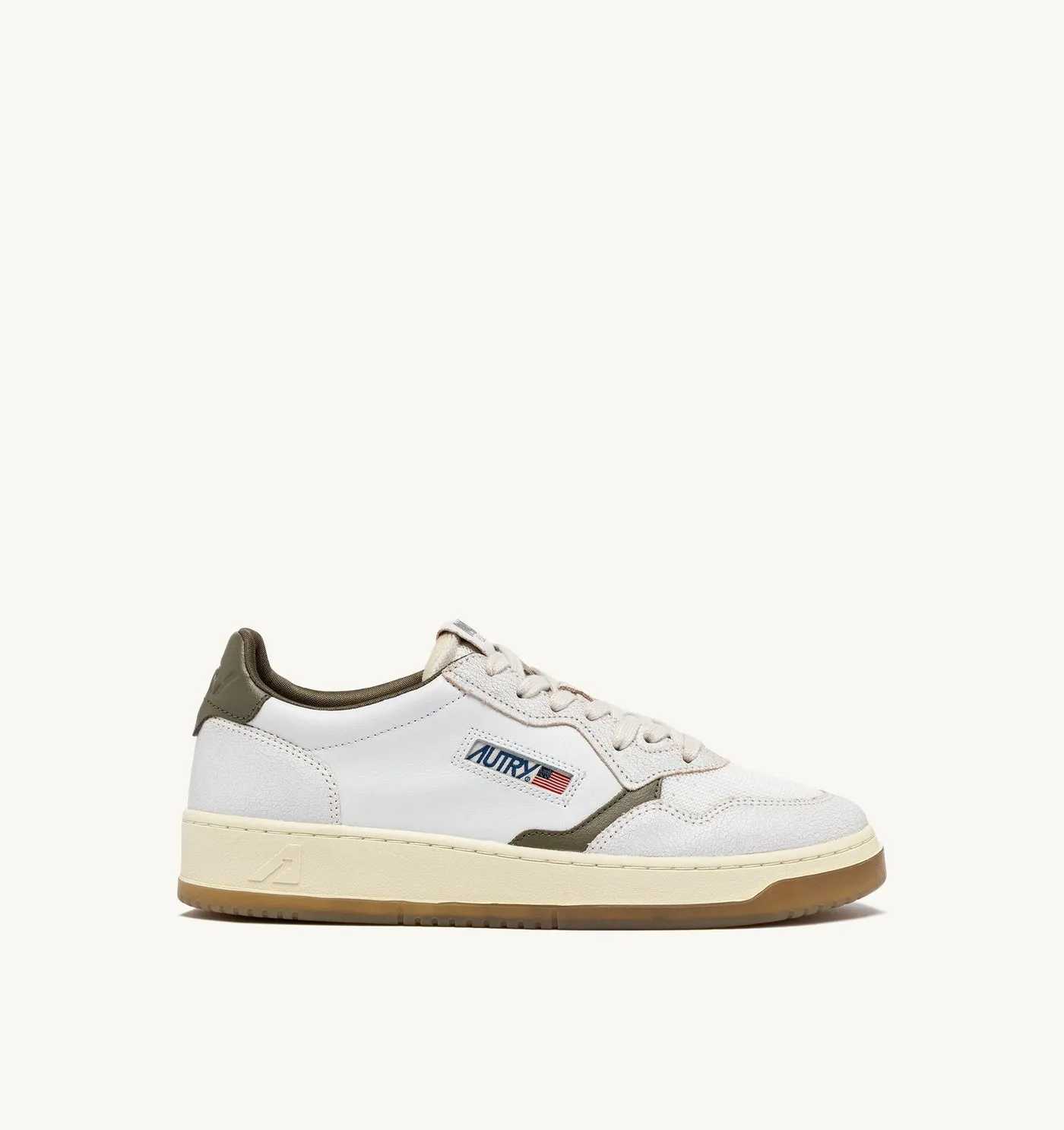 MEDALIST LOW IN PELLE E MESH COLORE BIANCO E COVERT GREEN