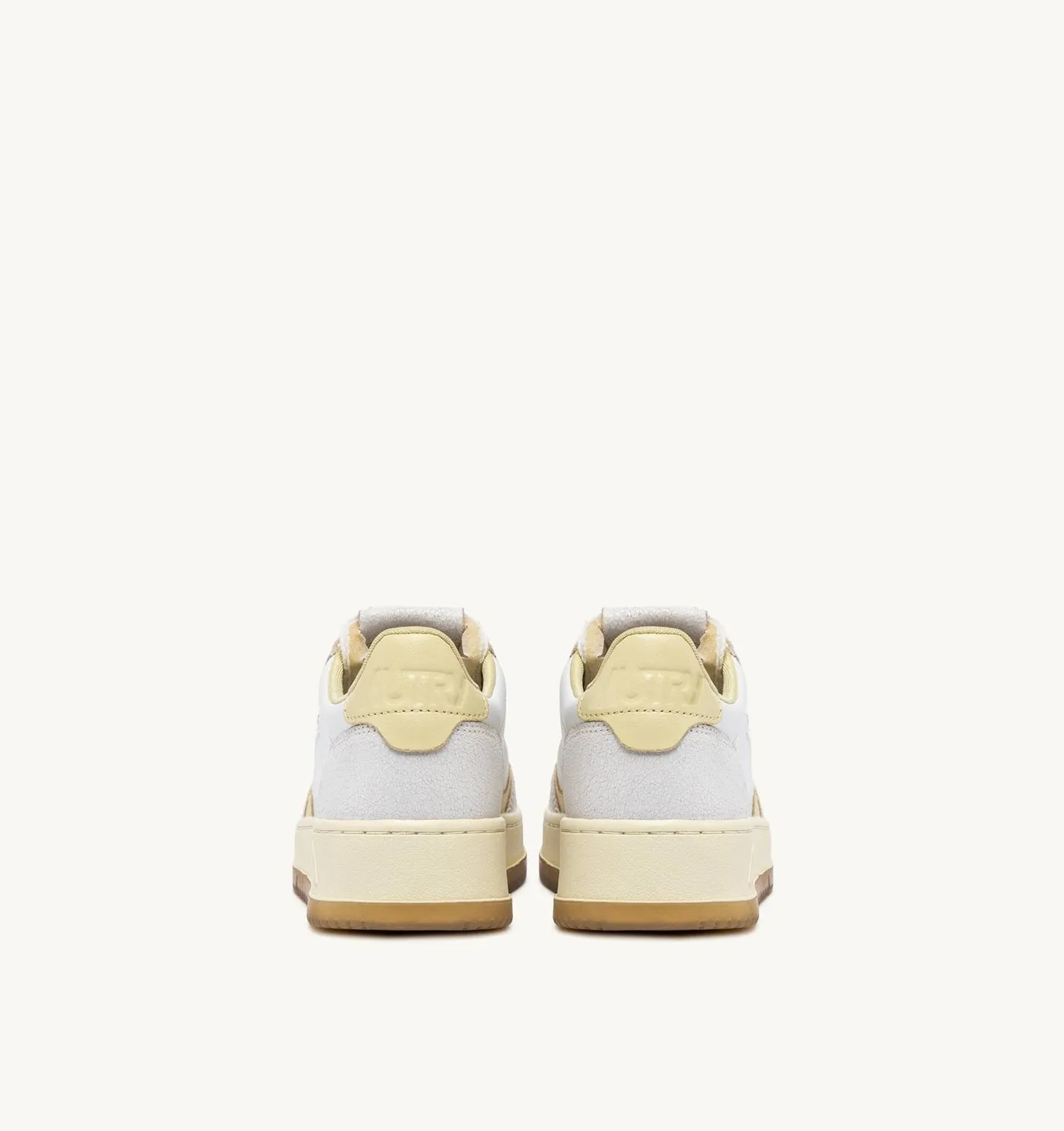 MEDALIST LOW IN PELLE E MESH BIANCO E HAY