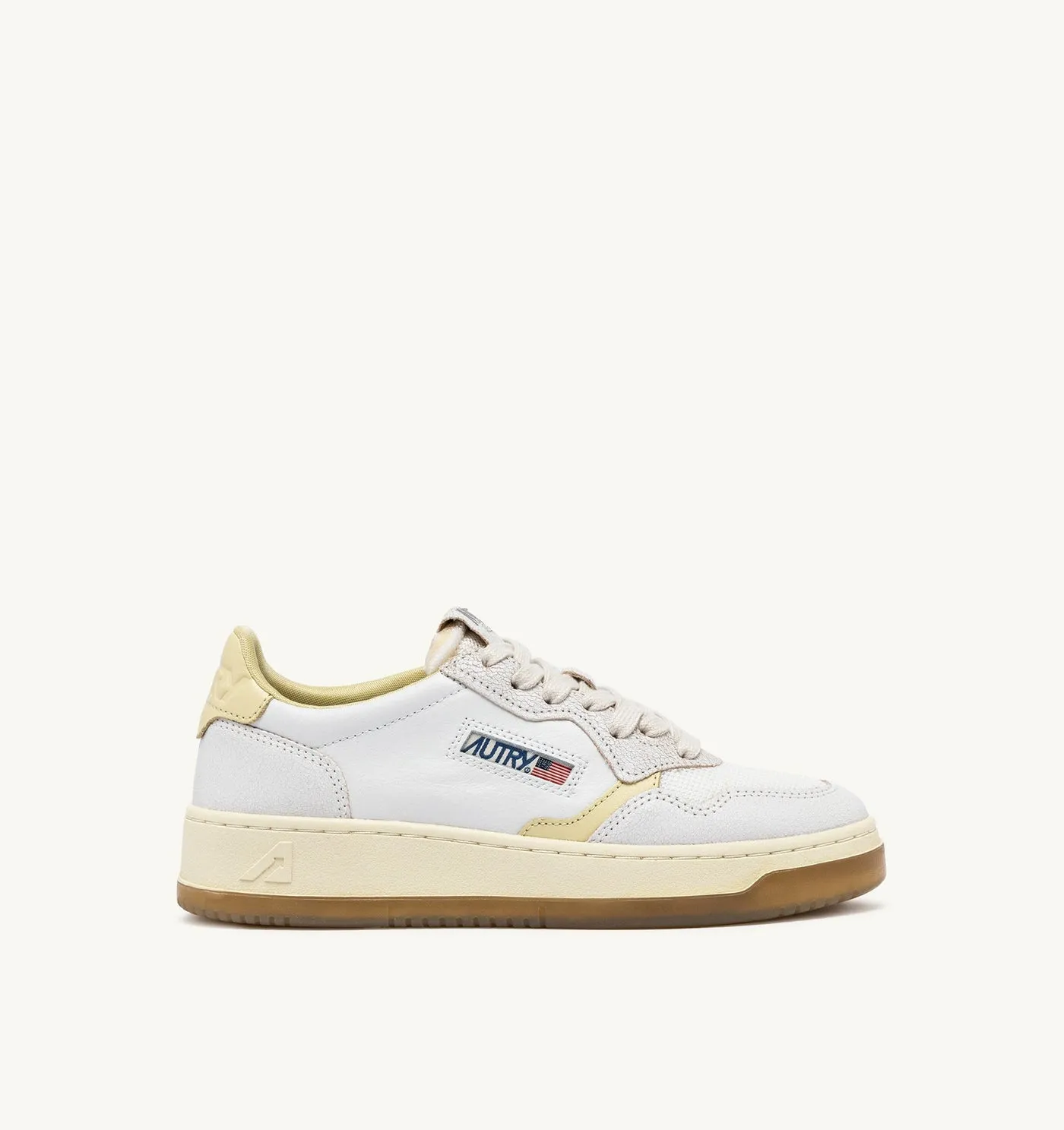 MEDALIST LOW IN PELLE E MESH COLORE BIANCO E HAY
