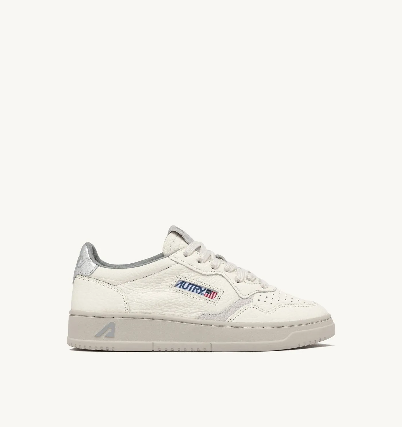 MEDALIST LOW IN PELLE COLORE SILVER E BIANCO
