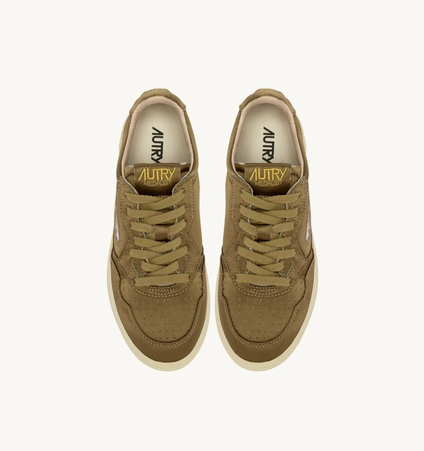 SNEAKERS MEDALIST LOW IN SATIN ARMY