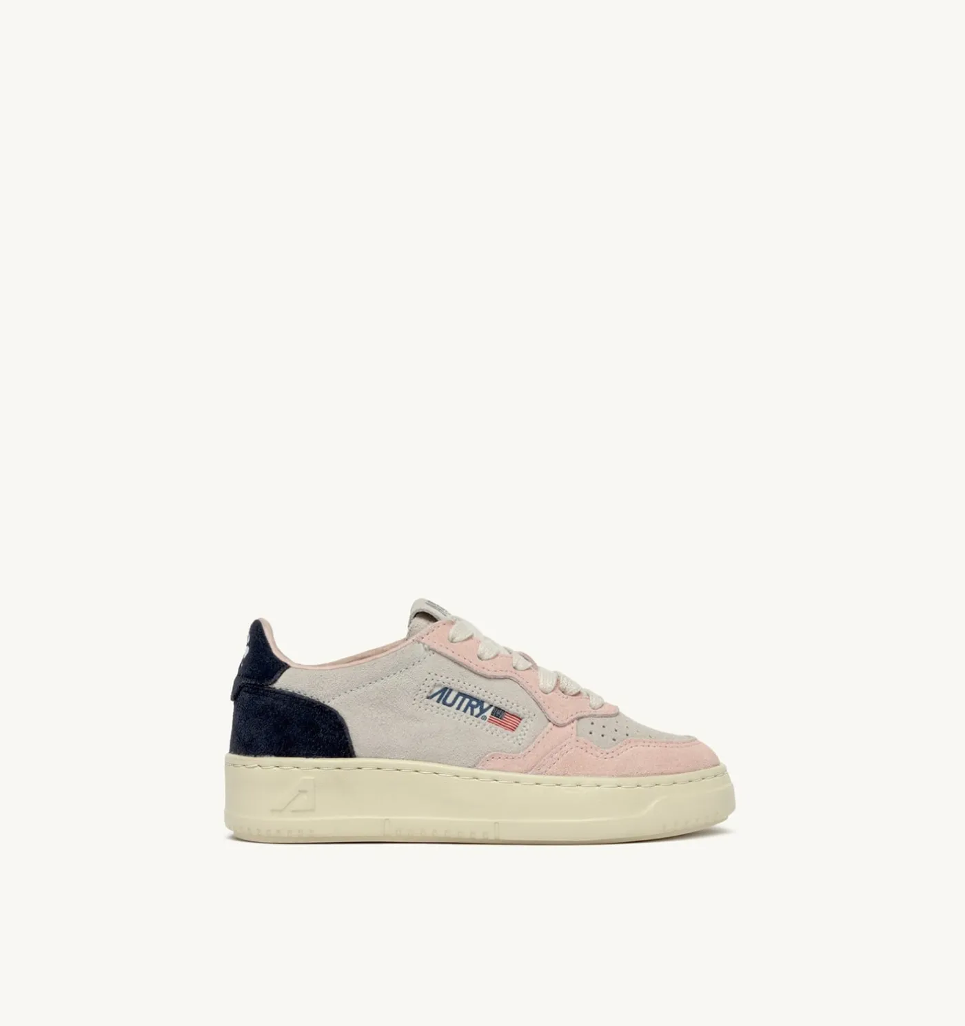 SNEAKERS MEDALIST KIDS LOW IN SUEDE ATLANTIC BIANCO E ROSEMARY