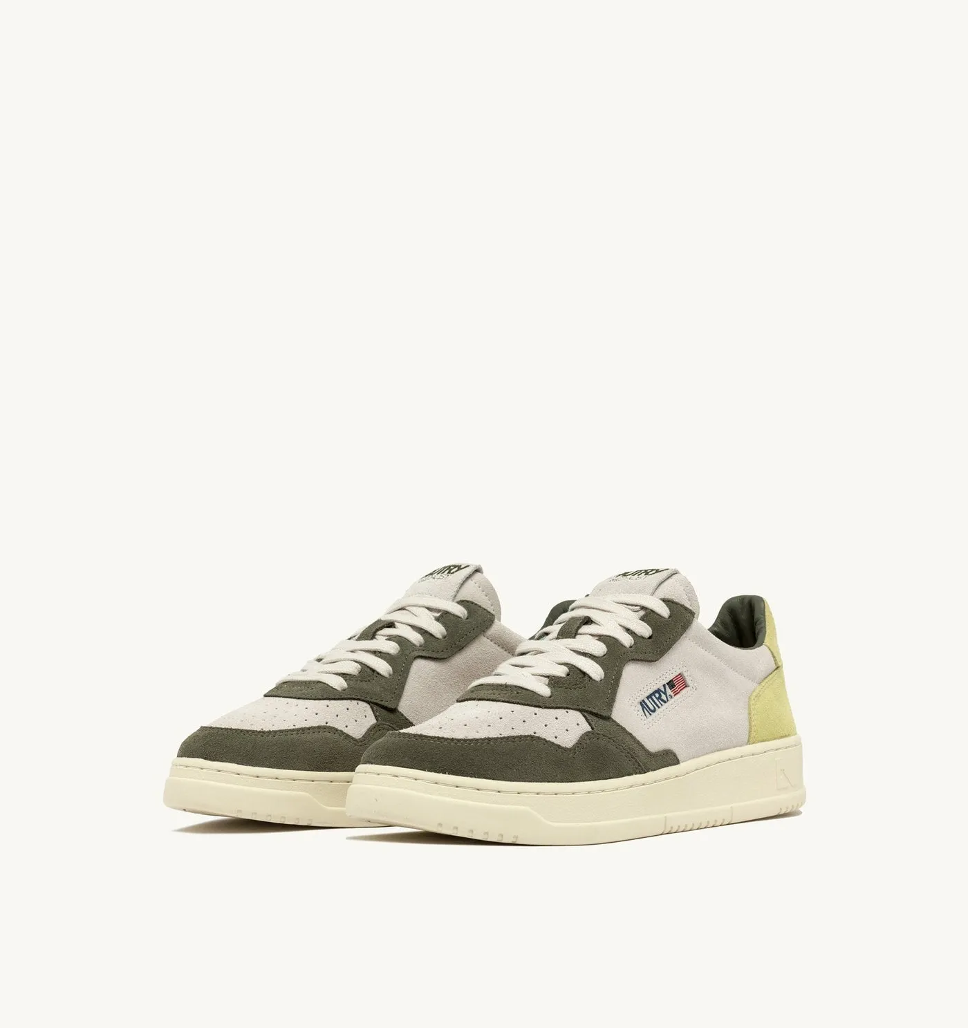 MEDALIST LOW TRICOLOR IN SUEDE COLORE SCHIO GREEN E LEMON