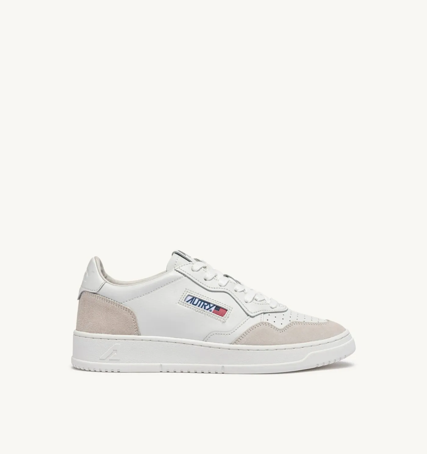 SNEAKERS MEDALIST LOW IN SUEDE E PELLE BIANCA