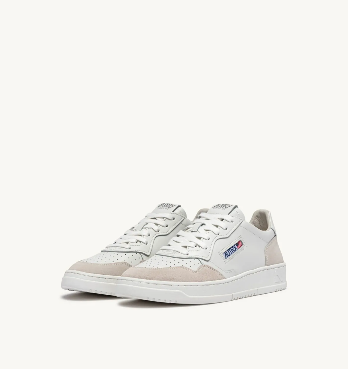 SNEAKERS MEDALIST LOW IN SUEDE E PELLE BIANCA