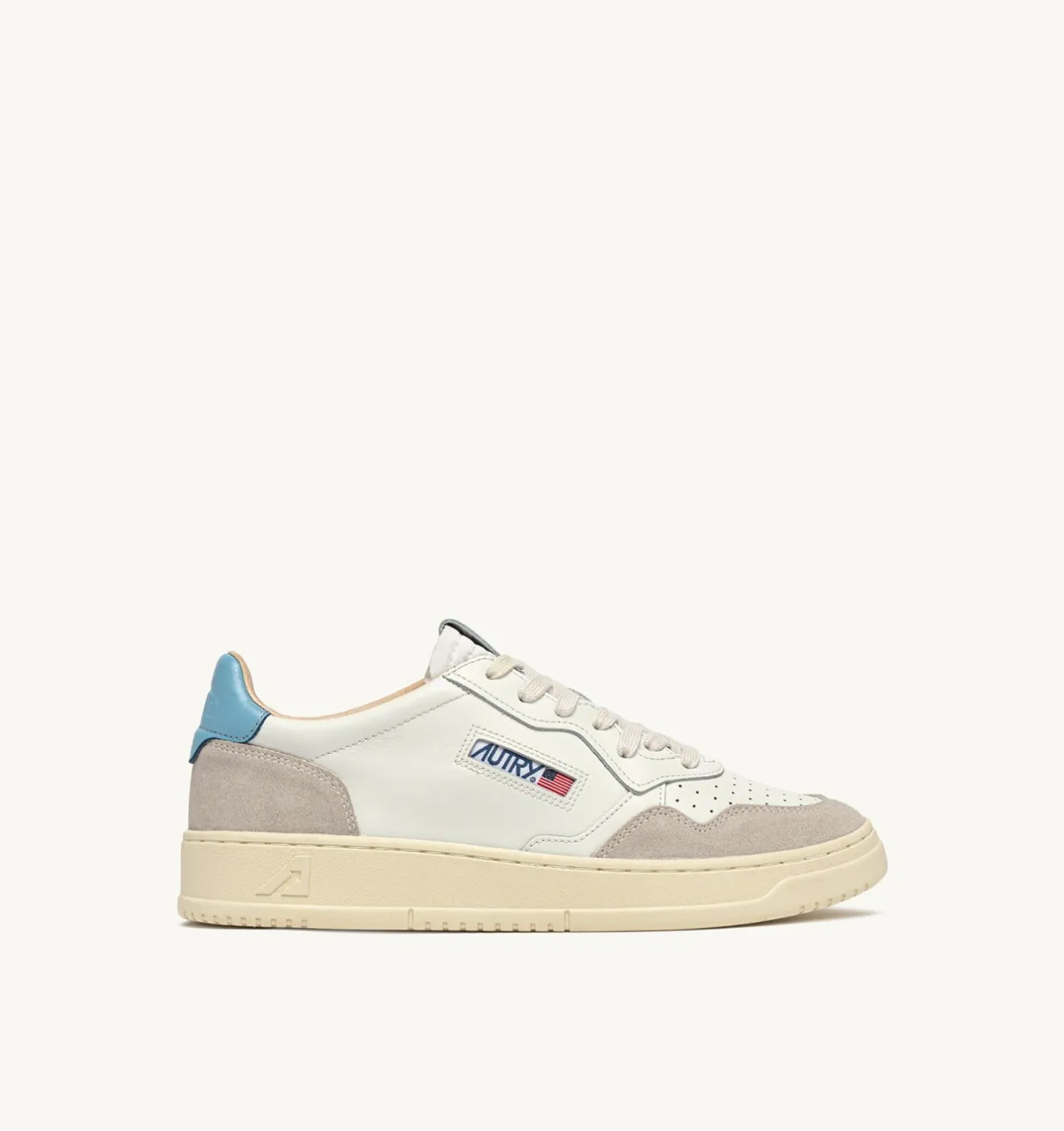 SNEAKERS MEDALIST LOW IN SUEDE E PELLE BIANCA E FORGET ME NOT