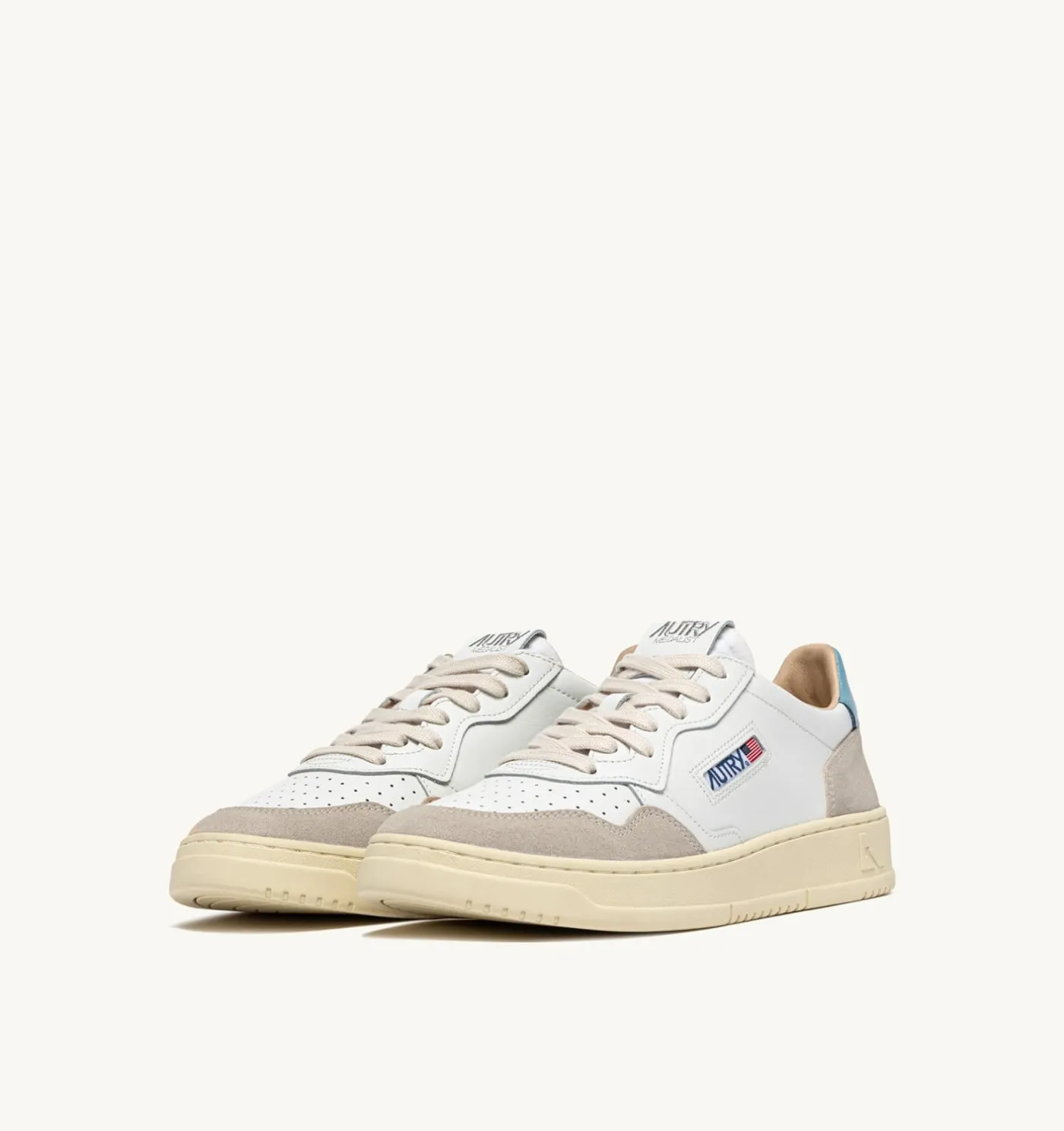 SNEAKERS MEDALIST LOW IN SUEDE E PELLE BIANCA E FORGET ME NOT