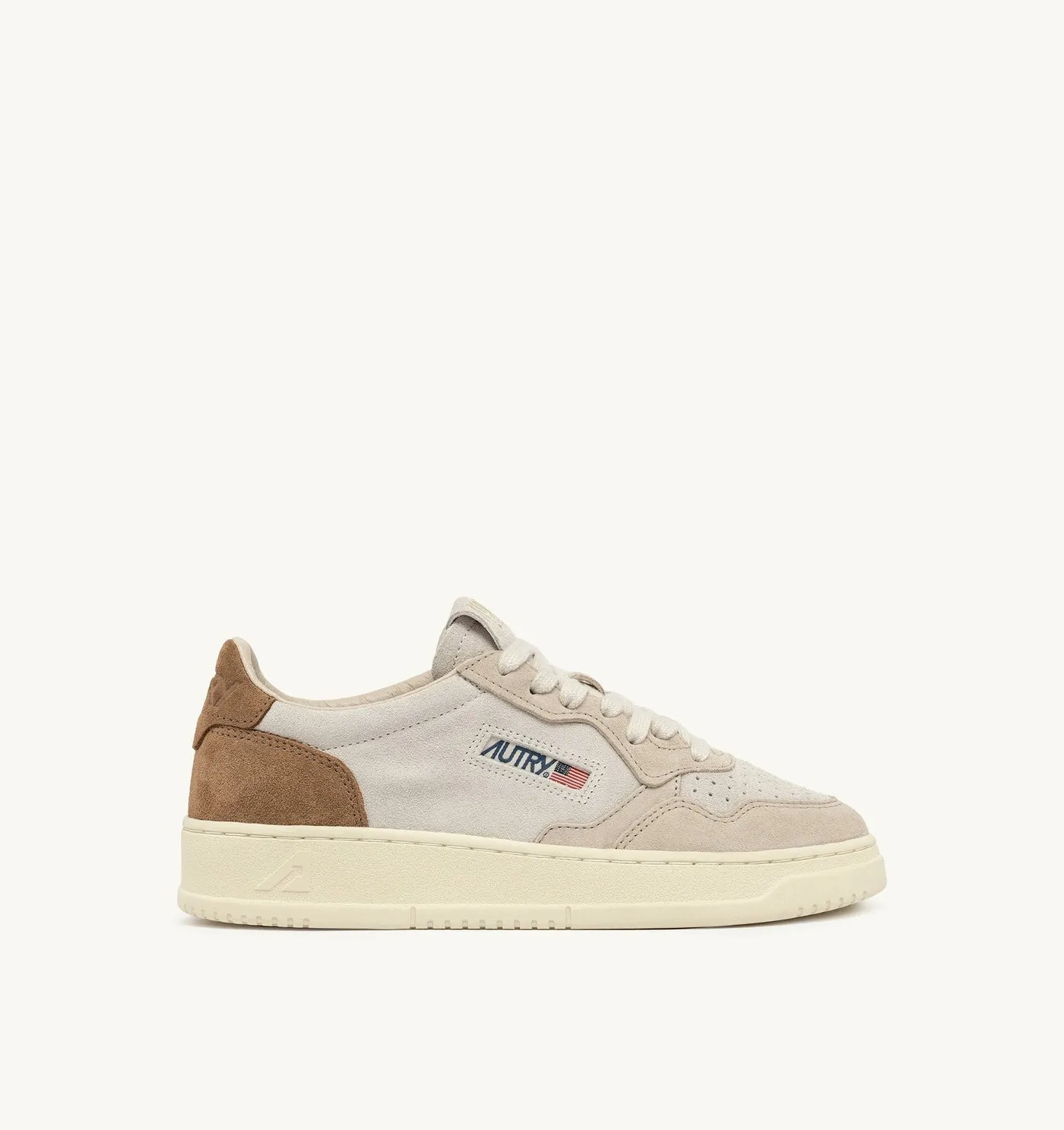 MEDALIST LOW TRICOLOR IN SUEDE COLORE SAND E CIGAR