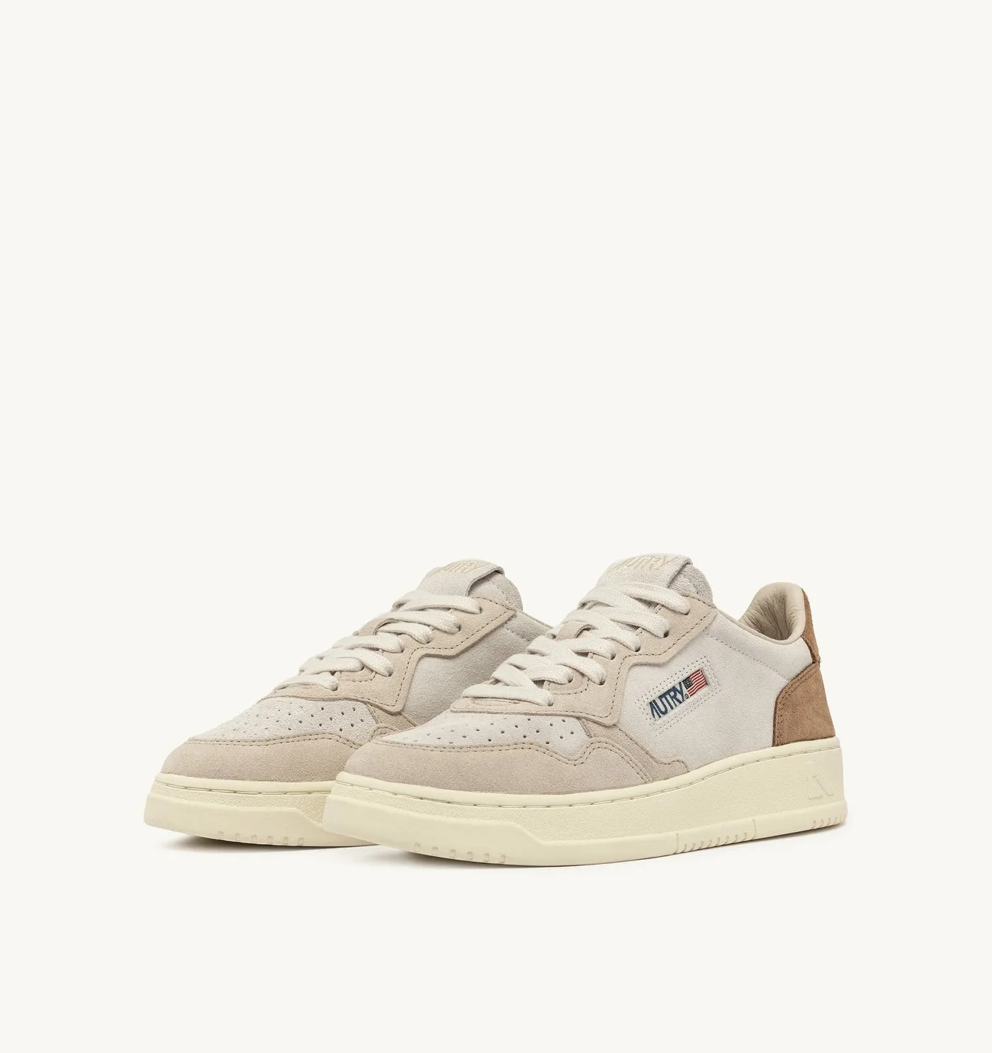 MEDALIST LOW TRICOLOR IN SUEDE COLORE SAND E CIGAR