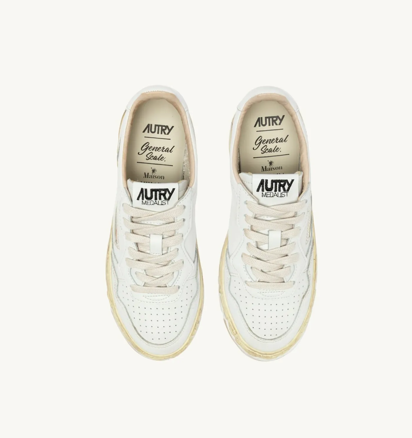 SNEAKERS MEDALIST LOW SUPER VINTAGE 'Autry x Maison MIHARA YASUHIRO General Scale.' IN PELLE BIANCA