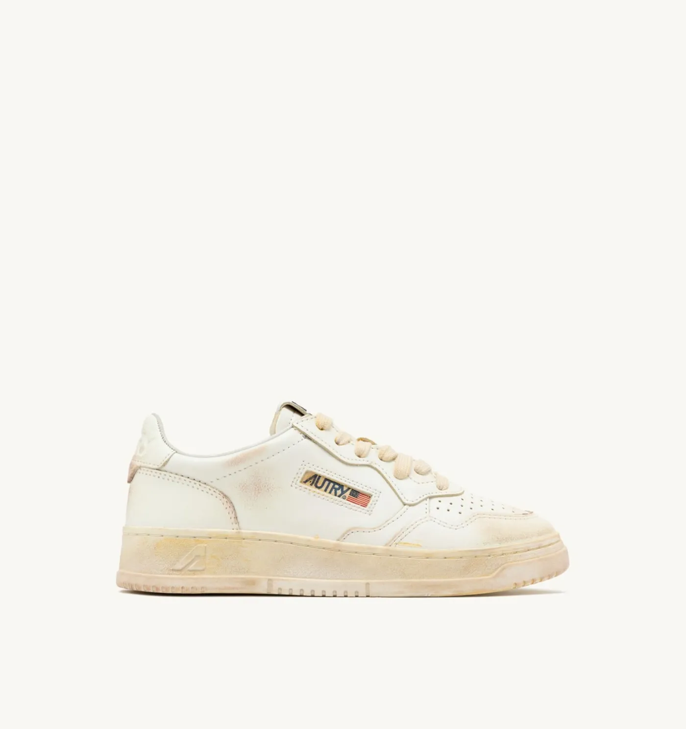 SNEAKERS MEDALIST LOW SUPER VINTAGE IN PELLE BIANCA
