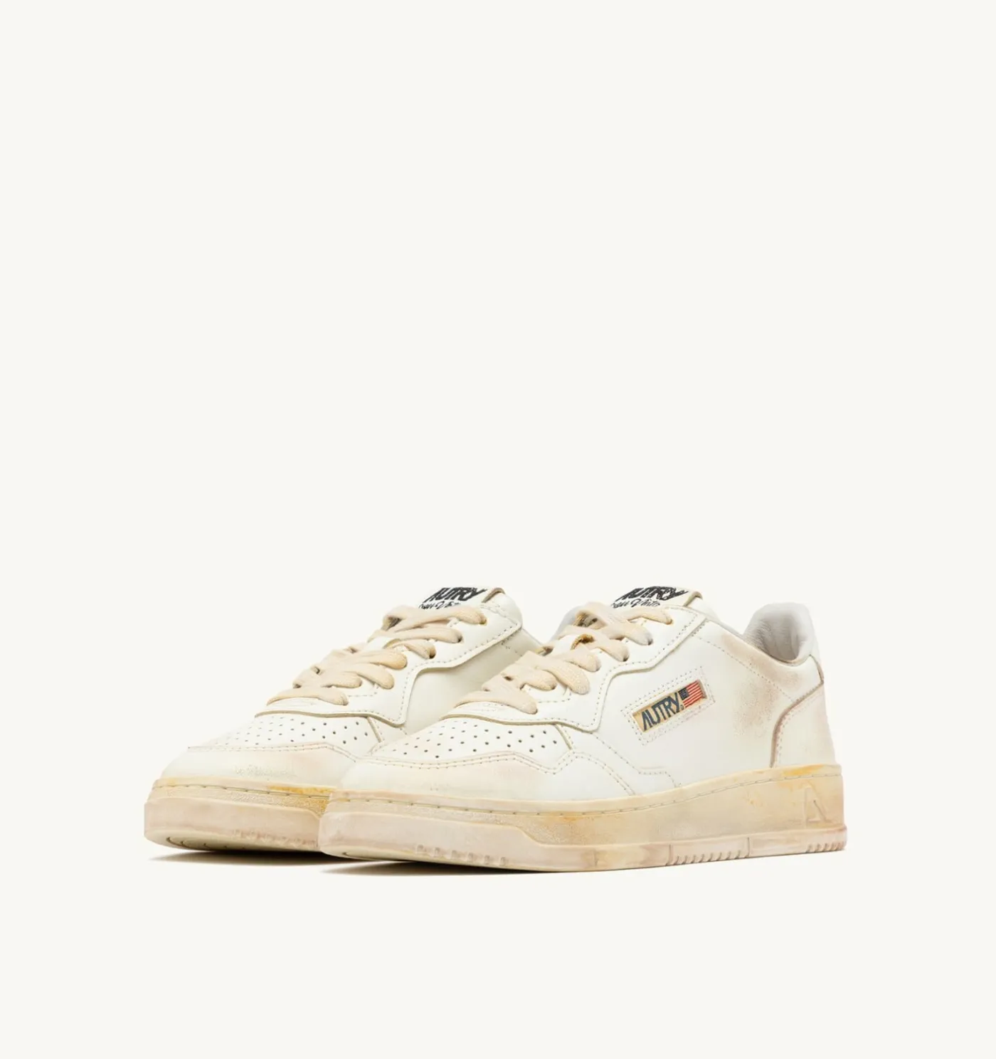 SNEAKERS MEDALIST LOW SUPER VINTAGE IN PELLE BIANCA