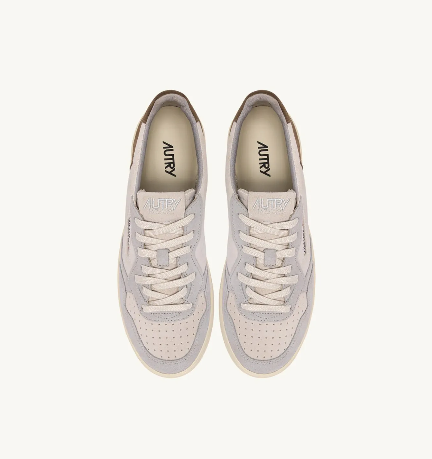 SNEAKERS MEDALIST LOW TRICOLOR IN SUEDE BIANCO CIGAR E VAPOR