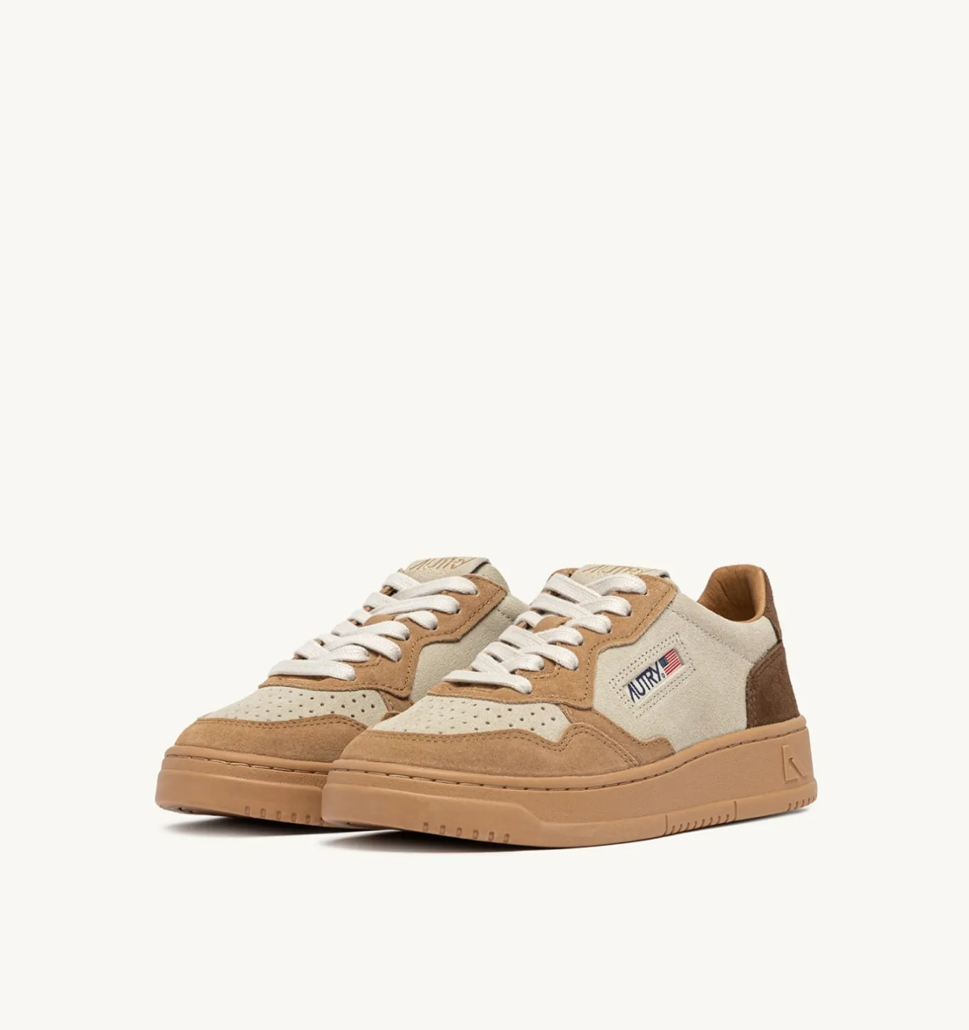 SNEAKERS MEDALIST LOW TRICOLOR IN SUEDE TUNDRA EGG E PEANUT