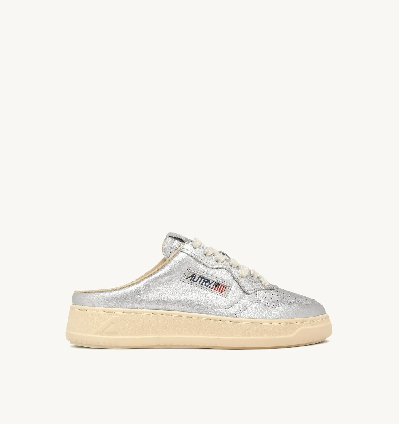MEDALIST MULE IN NAPPA COLORE SILVER