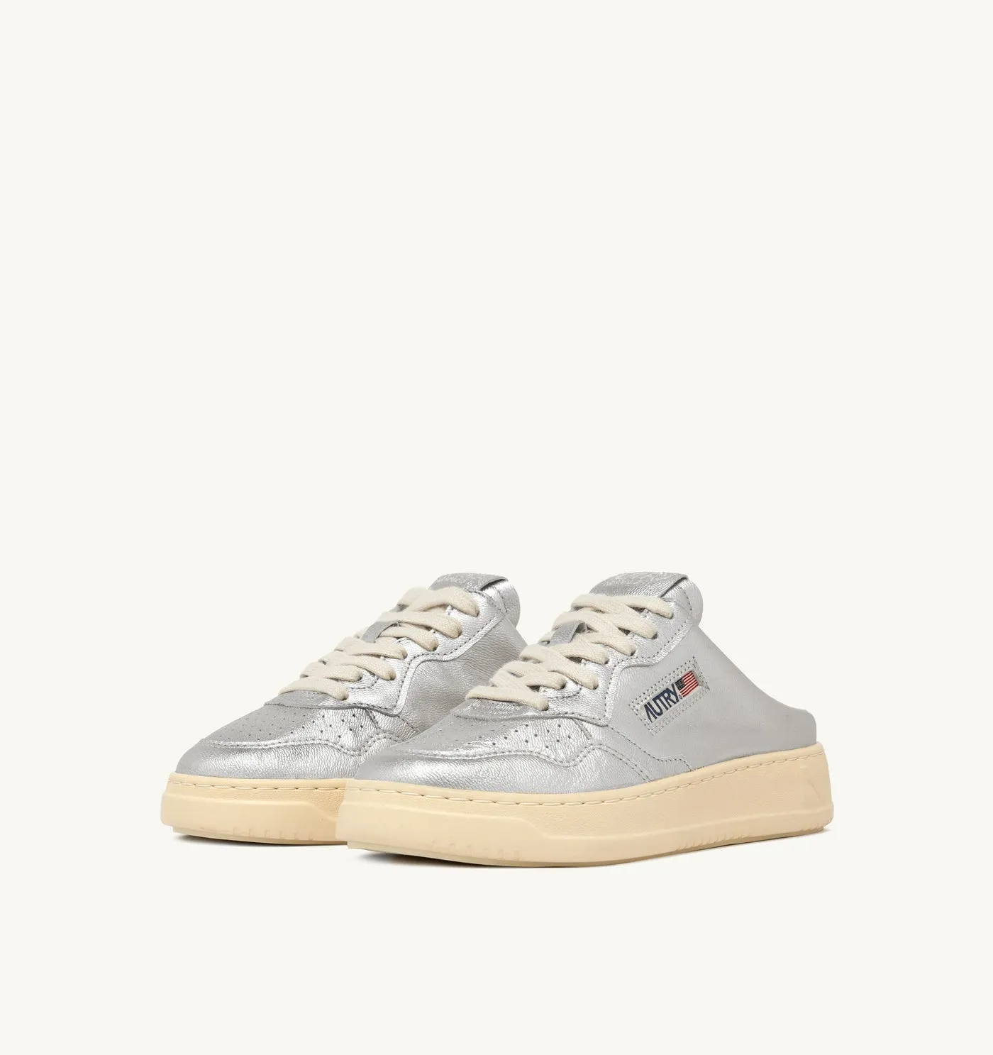 MEDALIST MULE IN NAPPA COLORE SILVER