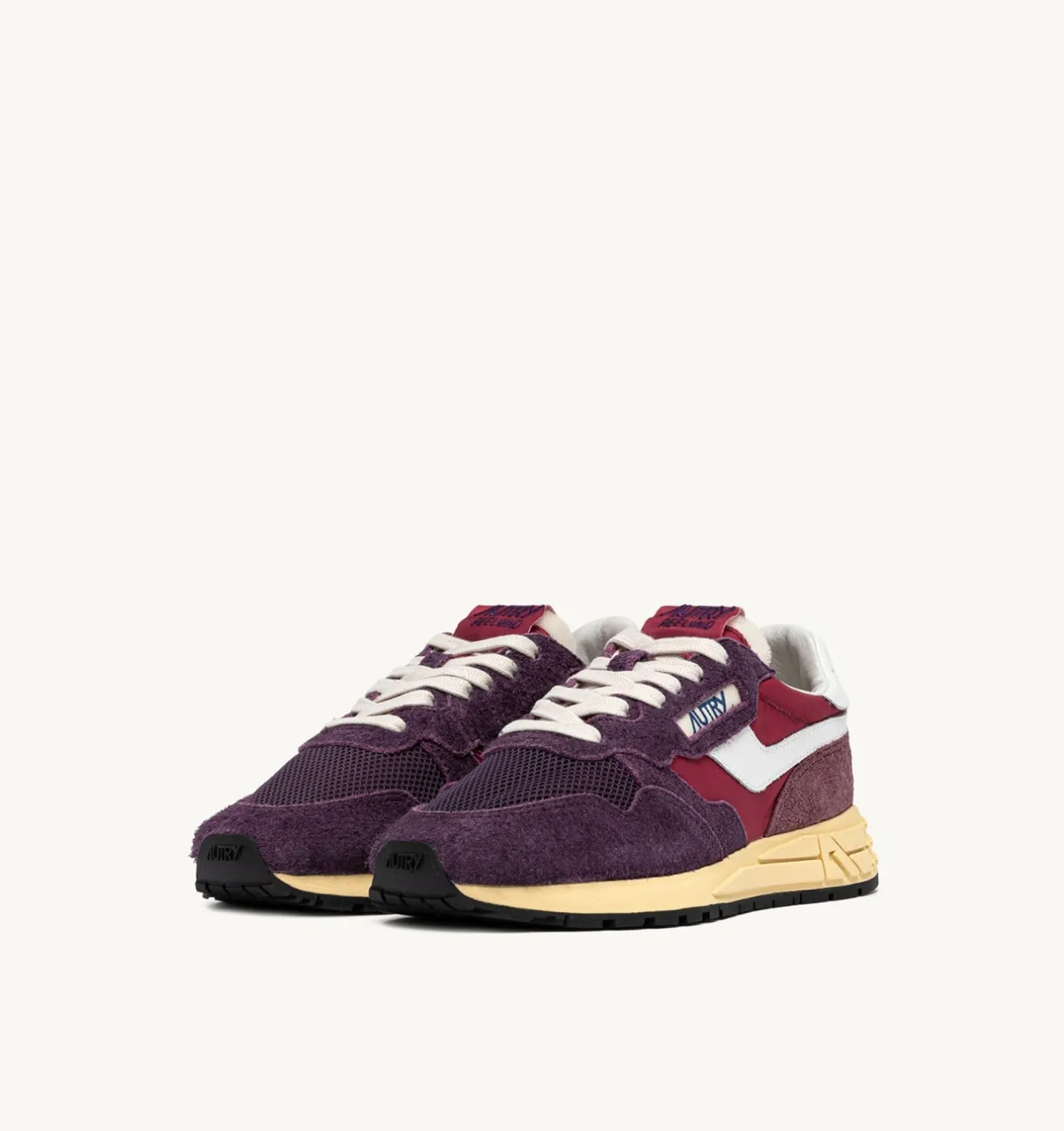 SNEAKERS REELWIND LOW IN NYLON E SUEDE AMARONE E PLUM
