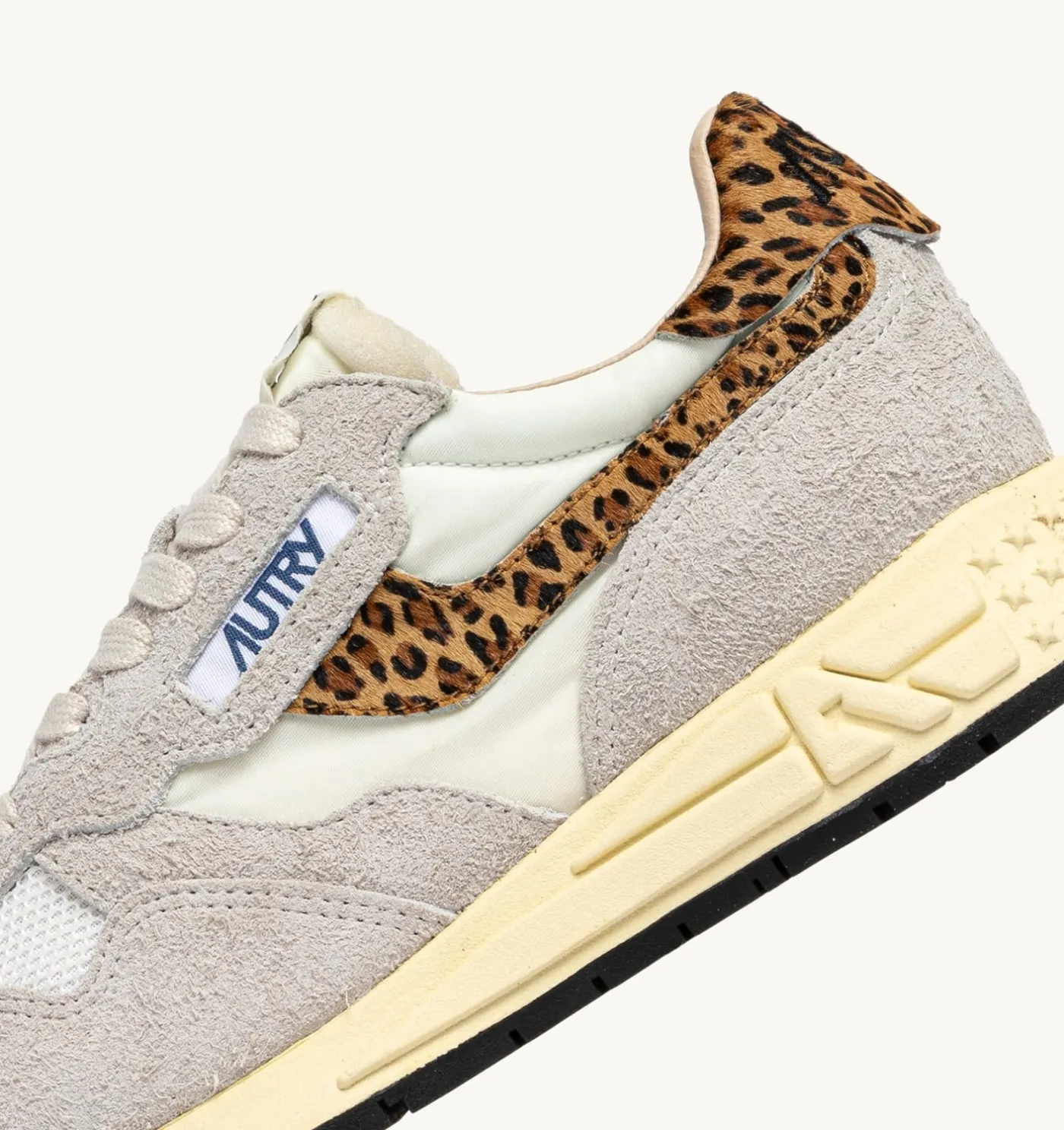 SNEAKERS REELWIND LOW IN NYLON E SUEDE BIANCO E LEOPARD