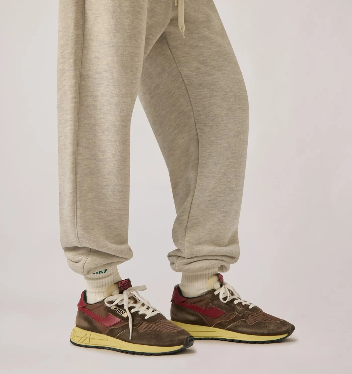 SNEAKERS REELWIND LOW IN NYLON E SUEDE COFFEE SUGAR E DEEP CLARET