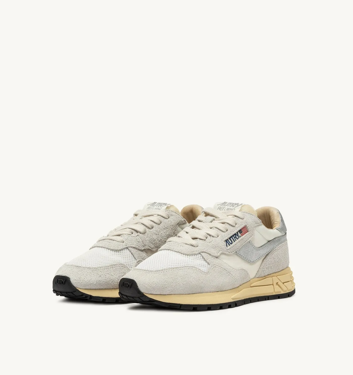 REELWIND LOW IN NYLON E SUEDE COLORE BIANCO E SILVER