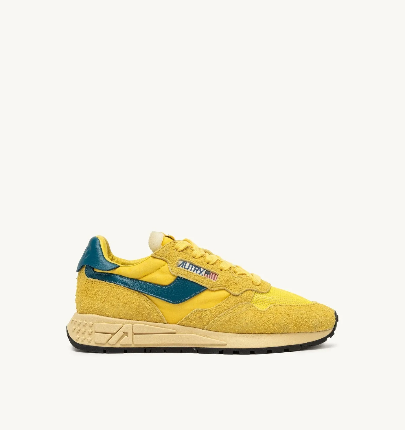 REELWIND LOW IN NYLON E SUEDE COLORE GIALLO E CORSAIR