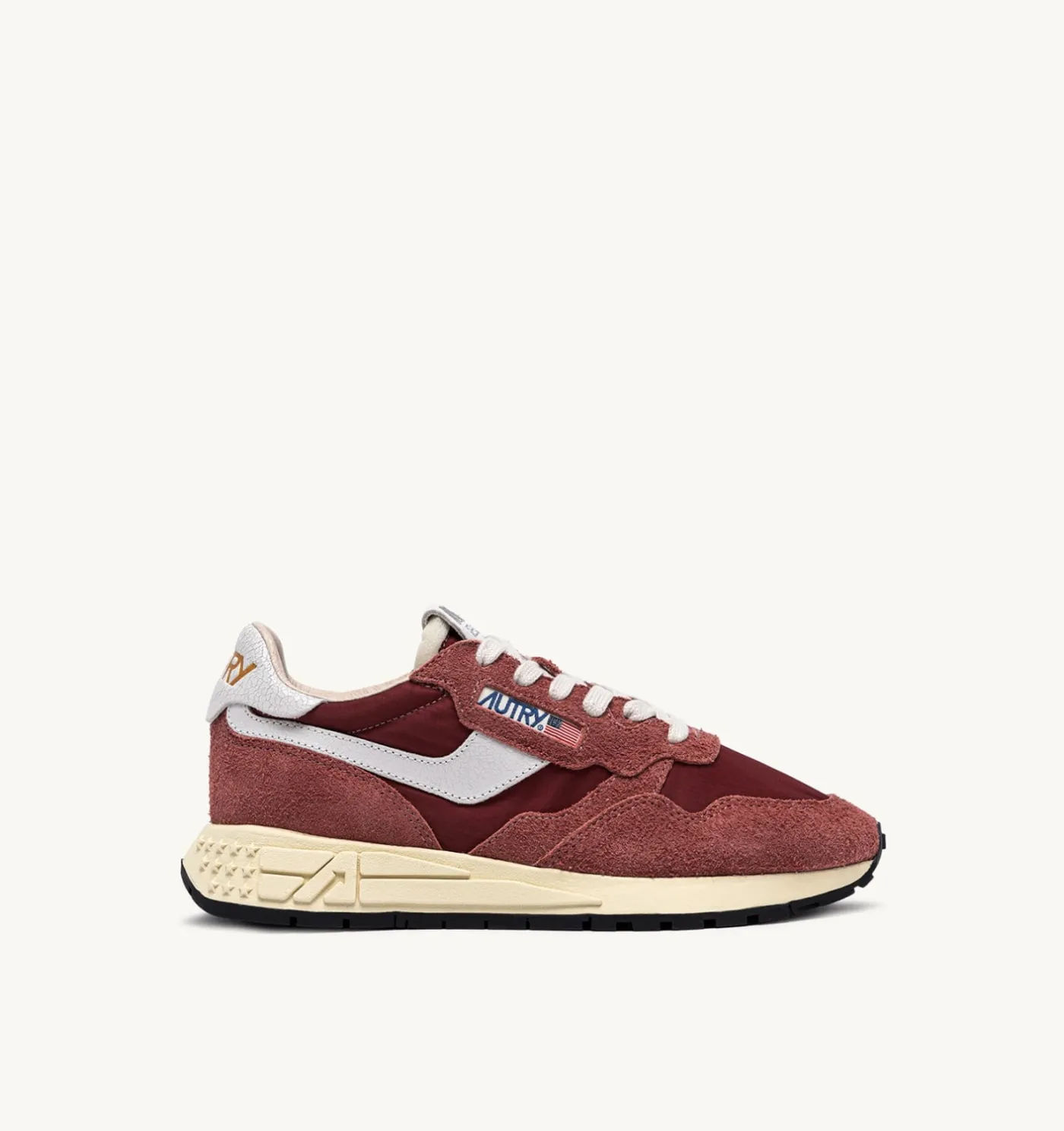 SNEAKERS REELWIND LOW IN NYLON E SUEDE HOT SAUCE E BIANCO