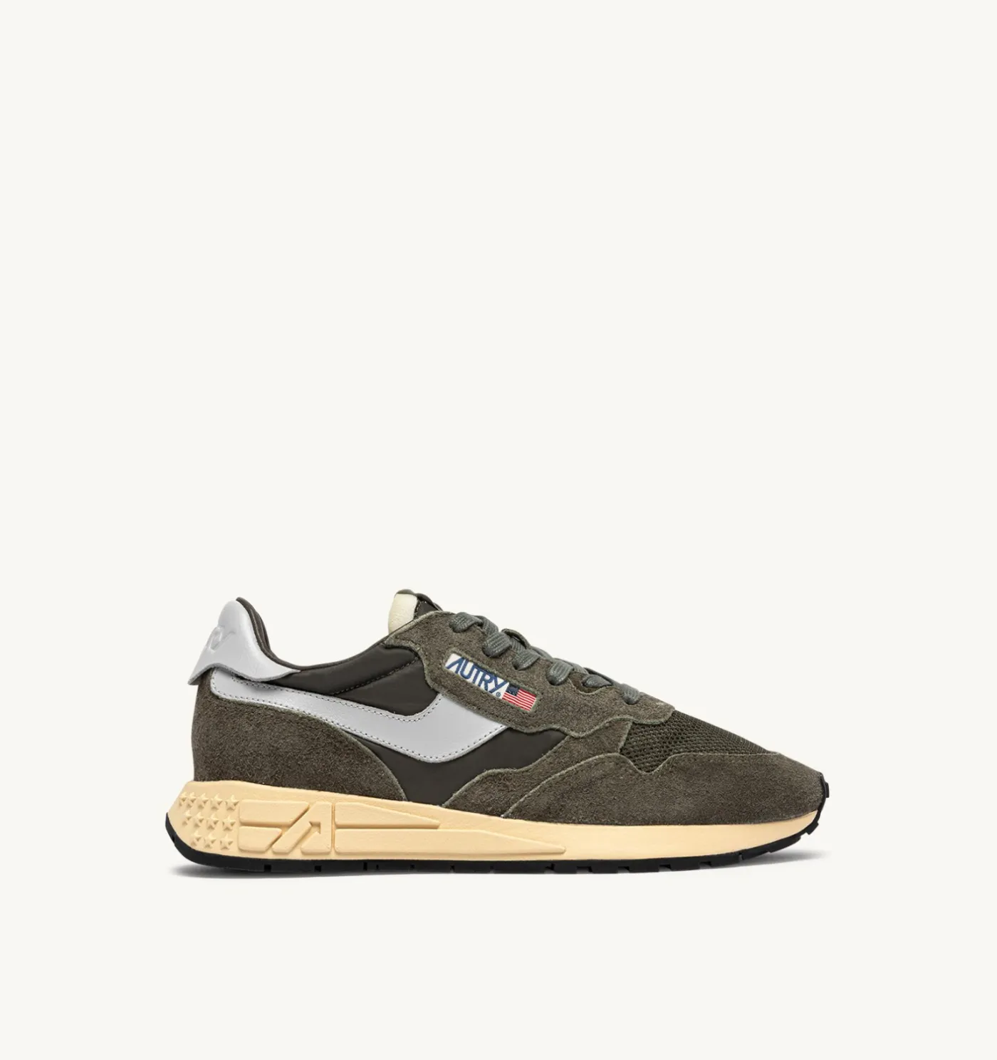 SNEAKERS REELWIND LOW IN NYLON E SUEDE OLIVE NIGHT E HARBOR MIST
