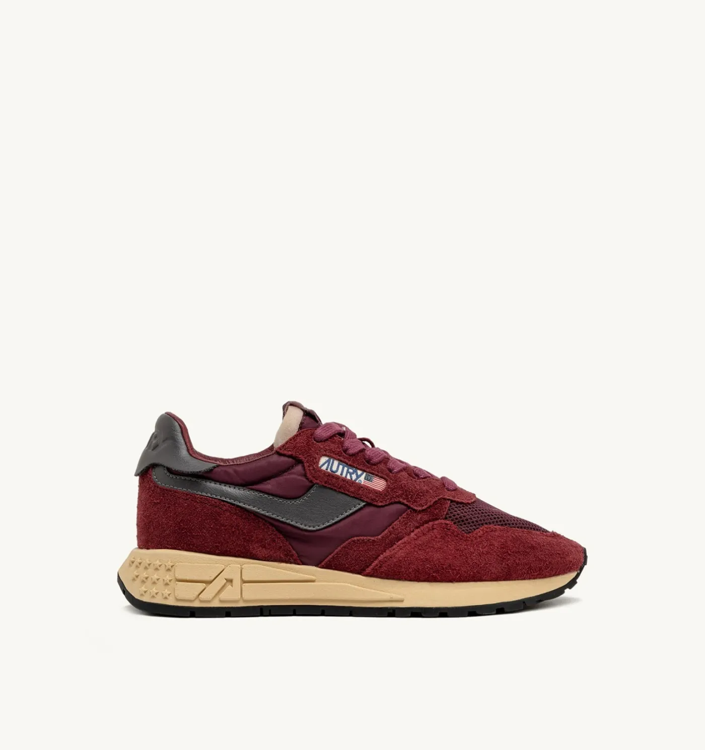 SNEAKERS REELWIND LOW IN NYLON SUEDE E PELLE ROUNGE E CORDOVAN