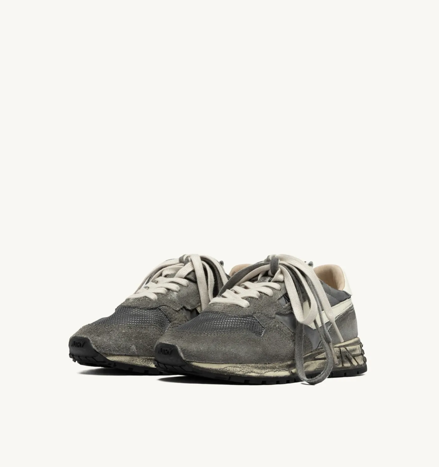 SNEAKERS REELWIND SUPER VINTAGE IN SUEDE E NYLON BIANCO E NERO