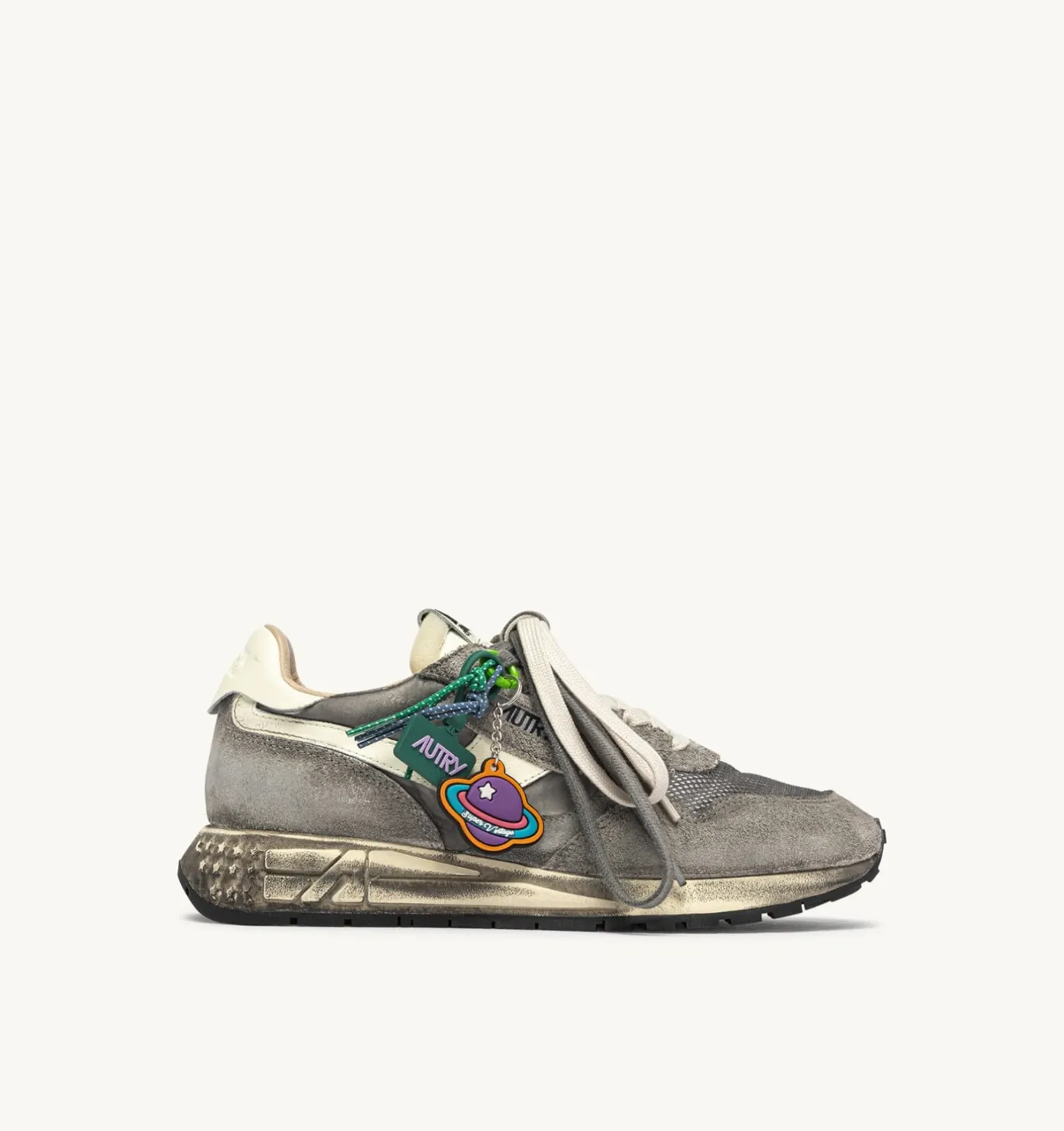 SNEAKERS REELWIND SUPER VINTAGE IN SUEDE E NYLON BIANCO E NERO