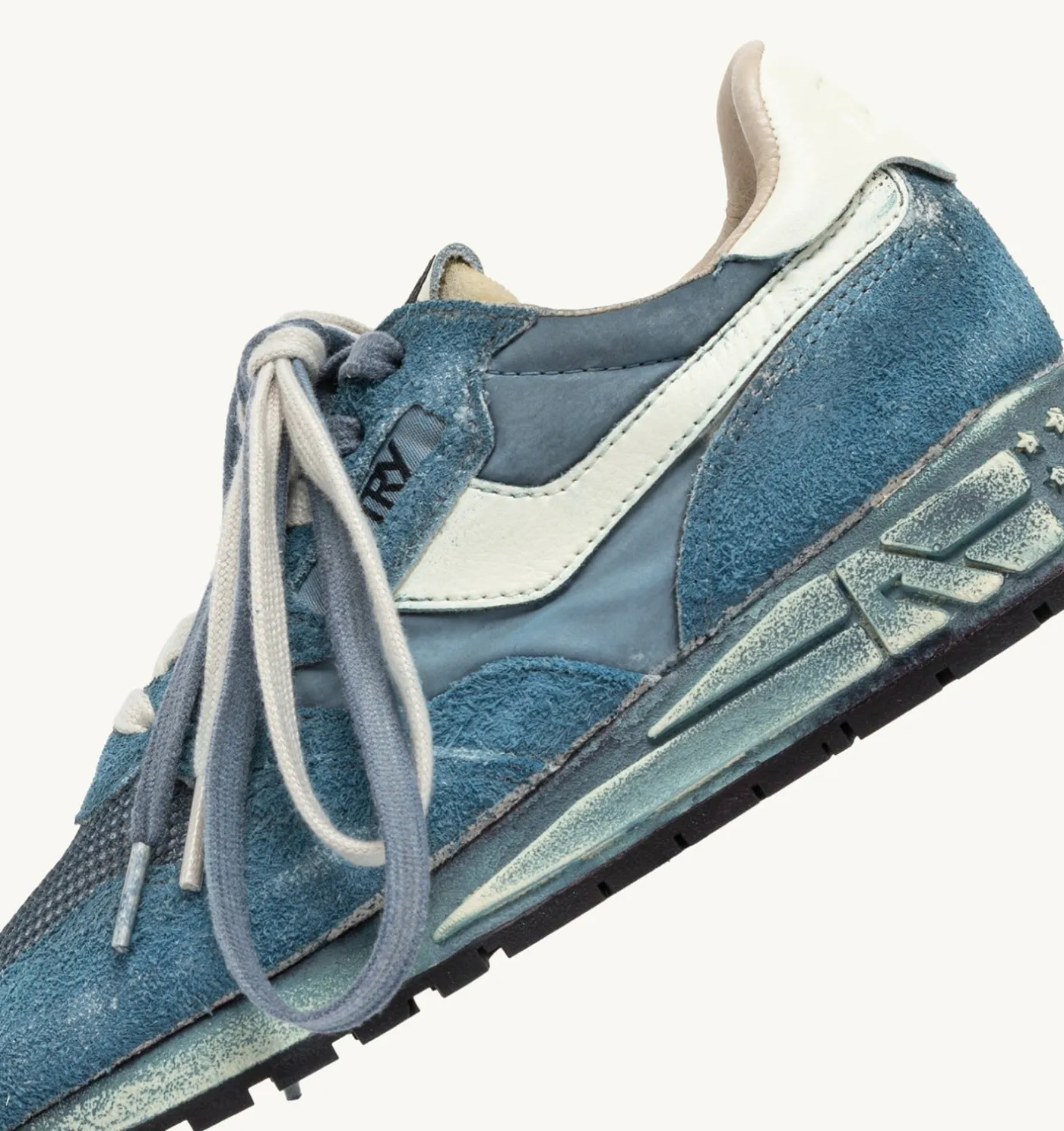 SNEAKERS REELWIND SUPER VINTAGE IN SUEDE E NYLON MALLARD BLUE E BIANCO