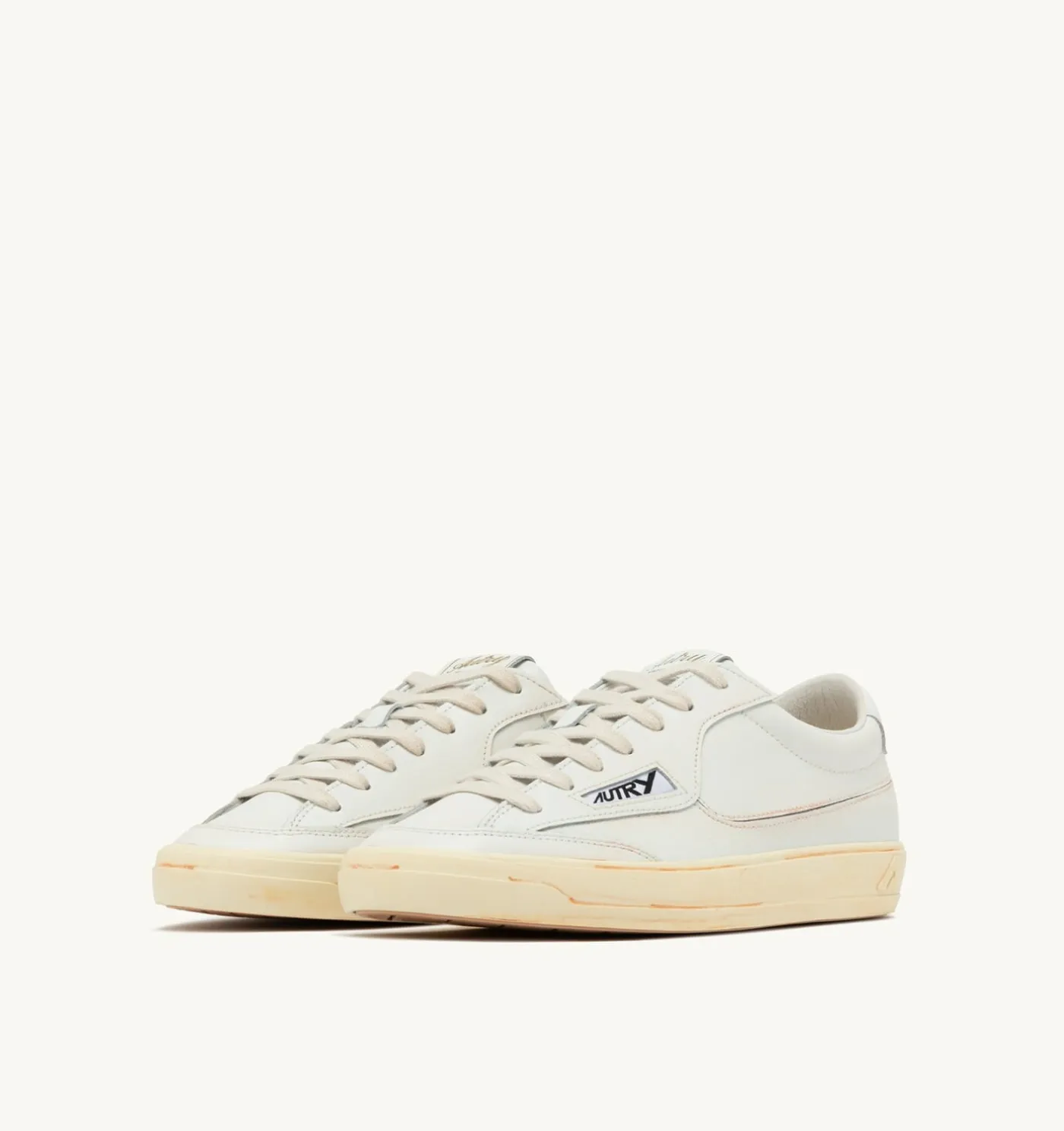 SNEAKERS WINDSCAPE LOW SUPER VINTAGE IN PELLE BIANCA