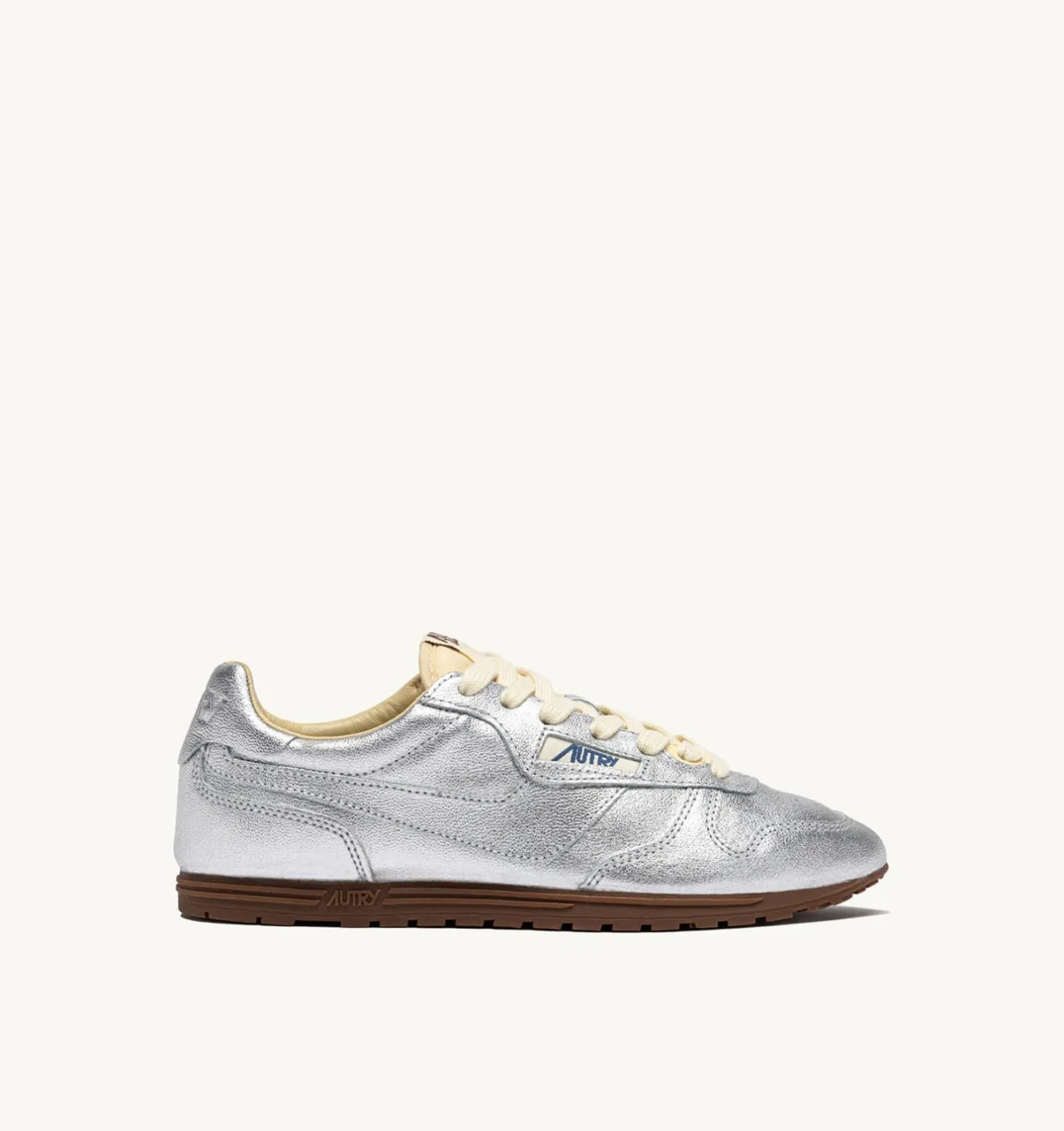 SNEAKERS WINDSPIN IN PELLE LAMINATA ARGENTO