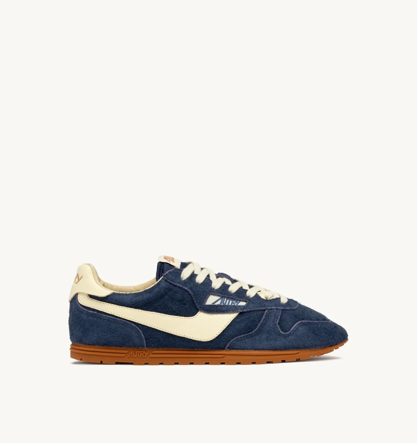 SNEAKERS WINDSPIN IN SUEDE E PELLE BLUETTE E RUTABAGA
