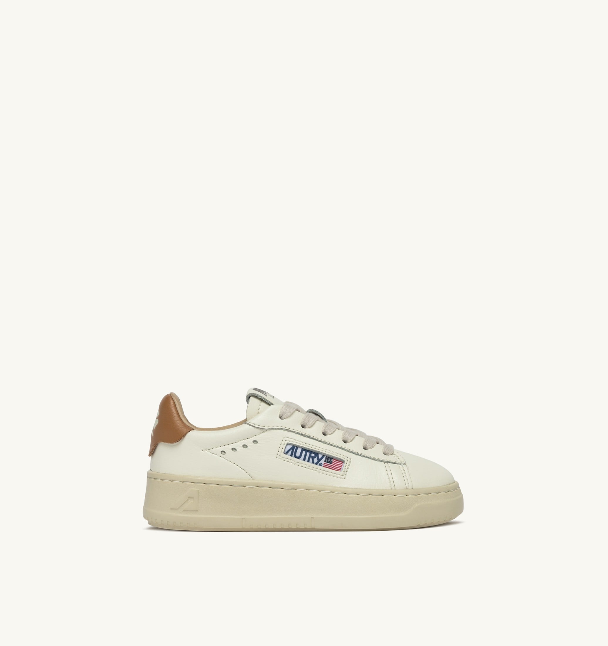 SNEAKERS DALLAS KIDS LOW IN PELLE MARSHMALLOW E BROWN SUGAR
