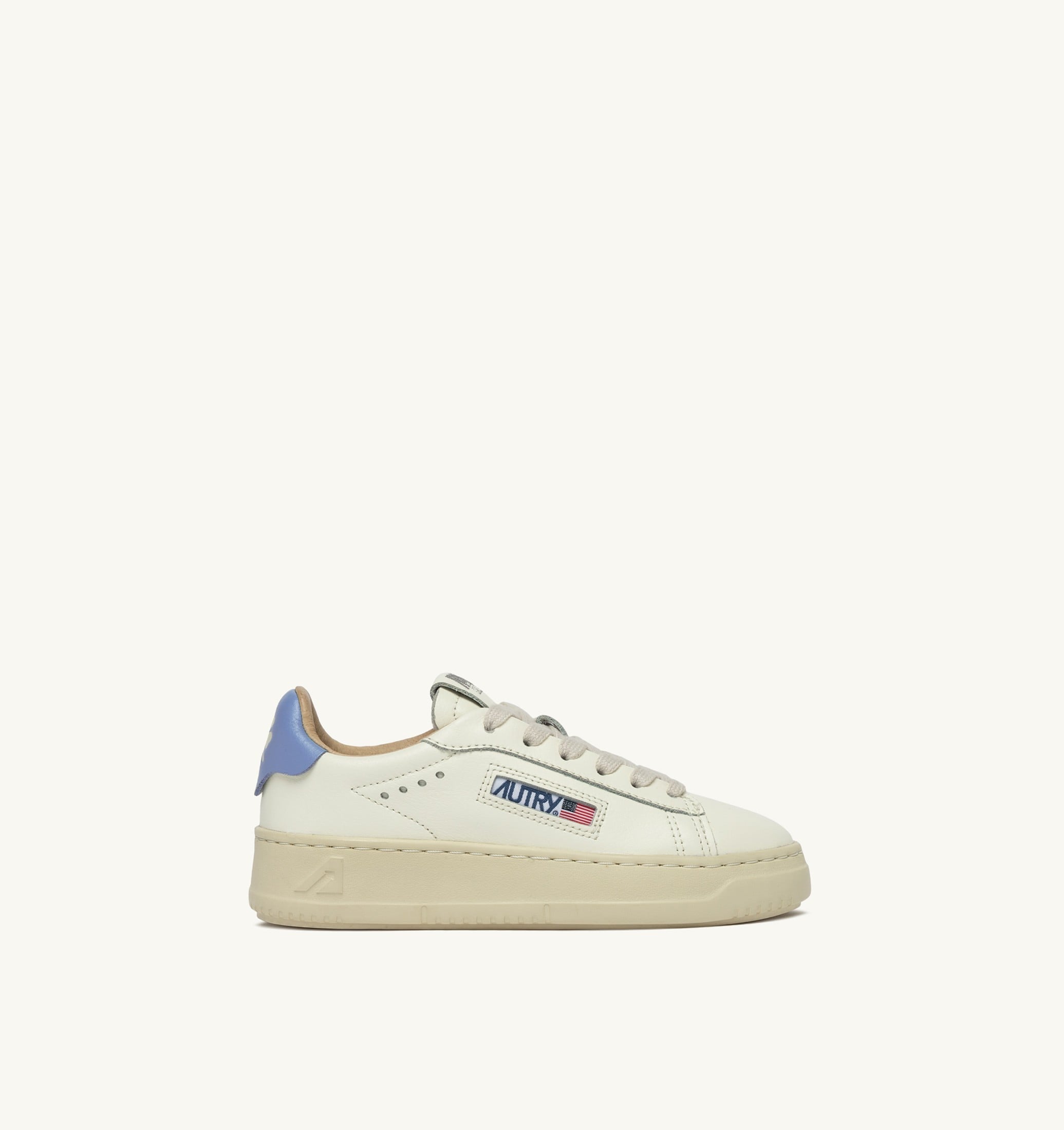 SNEAKERS DALLAS KIDS LOW IN PELLE MARSHMALLOW E DELLA ROBBIA BLUE