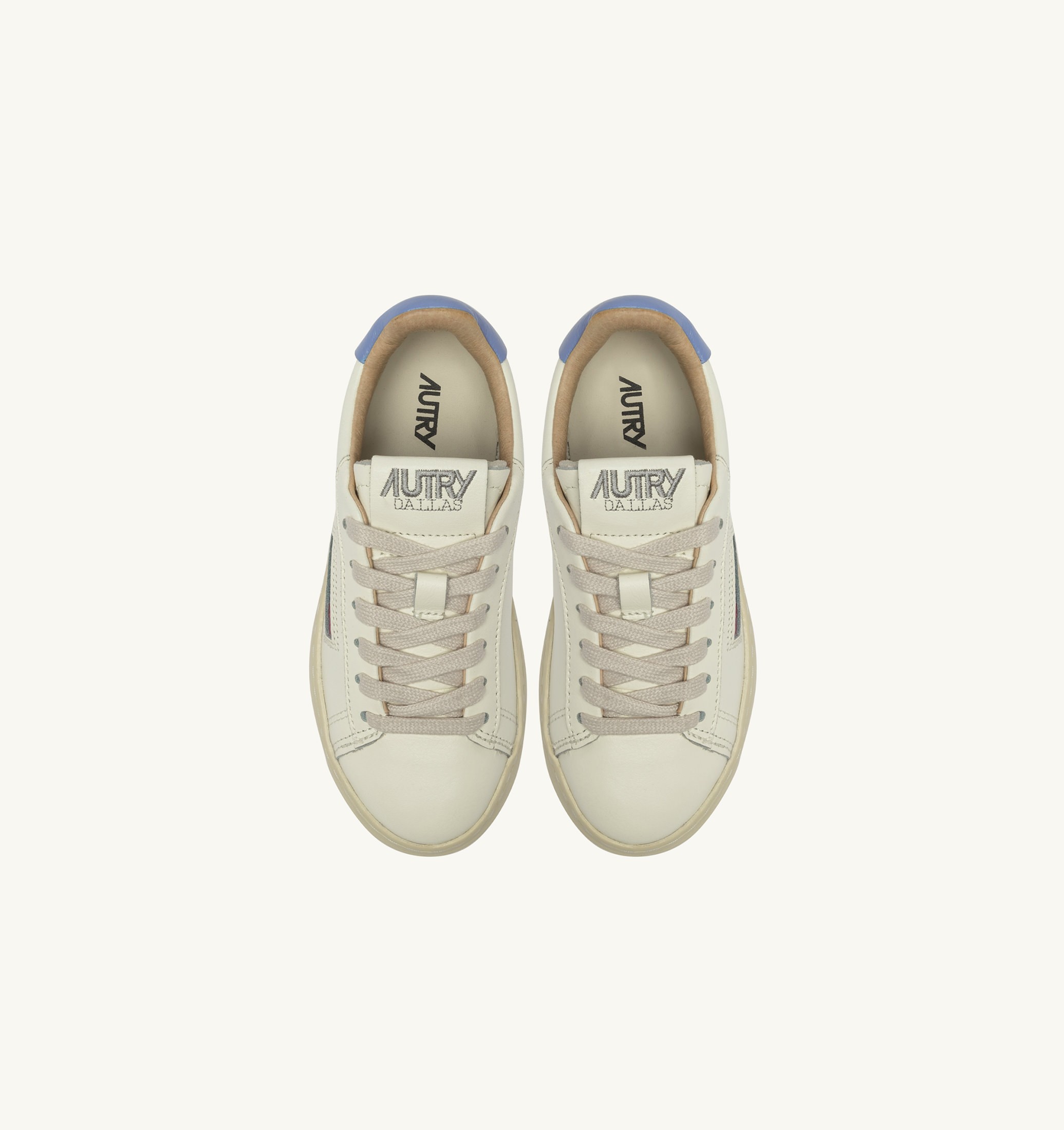 SNEAKERS DALLAS KIDS LOW IN PELLE MARSHMALLOW E DELLA ROBBIA BLUE