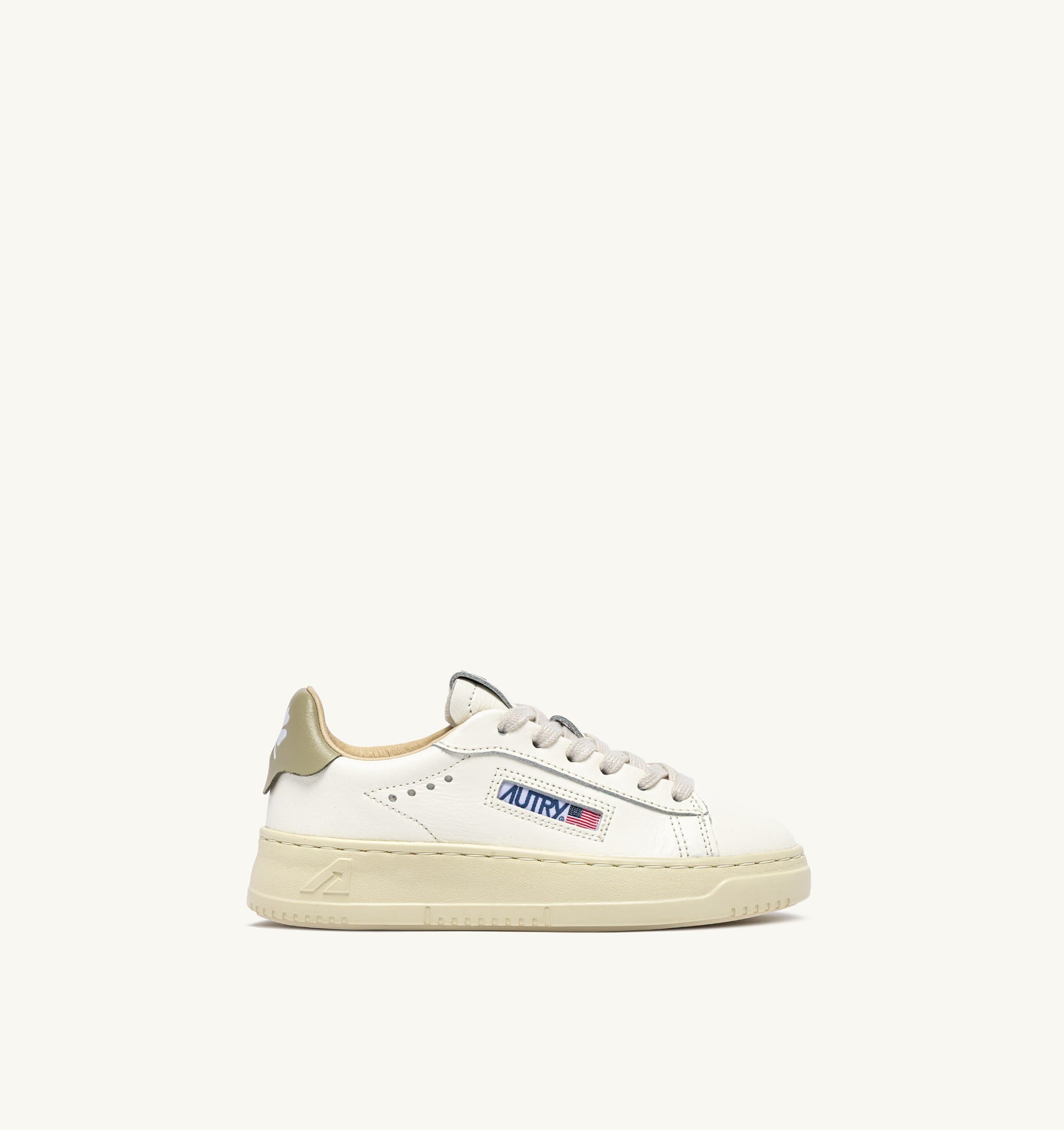 SNEAKERS DALLAS KIDS LOW IN PELLE MARSHMALLOW E GRAY GREEN