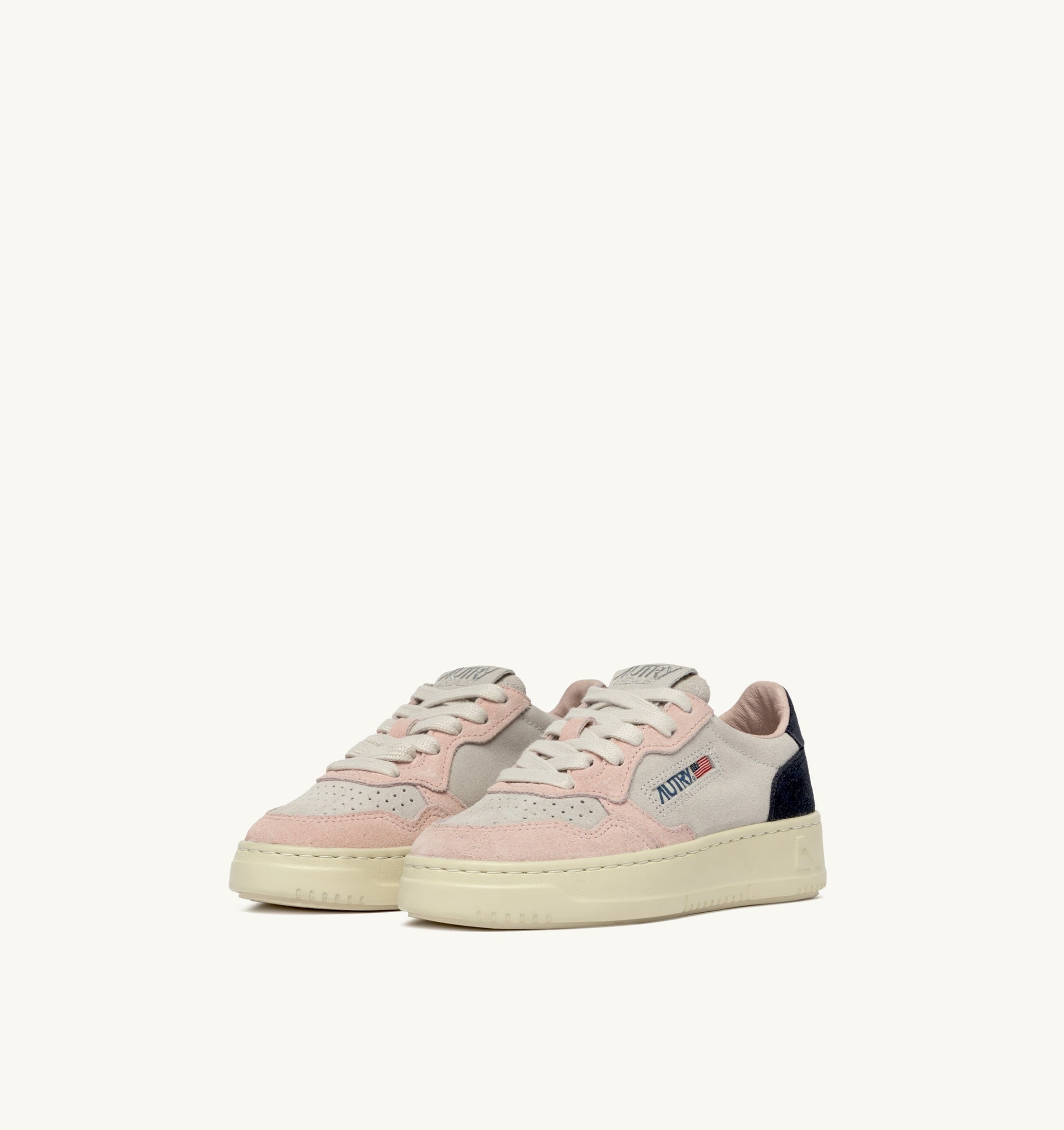 SNEAKERS MEDALIST KIDS LOW IN SUEDE ATLANTIC BIANCO E ROSEMARY