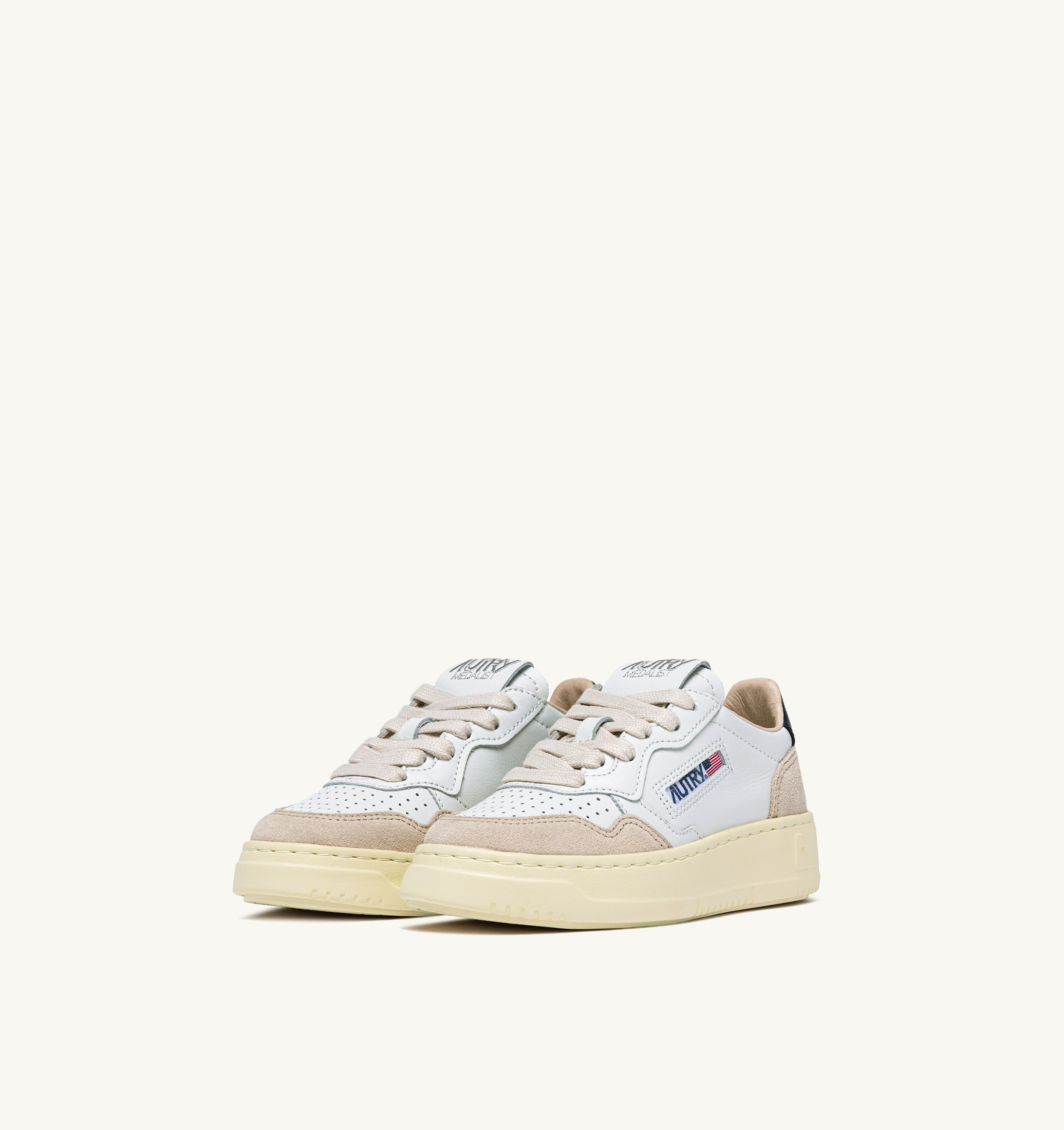 SNEAKERS MEDALIST KIDS LOW IN SUEDE BIANCO E BLUE SPACE