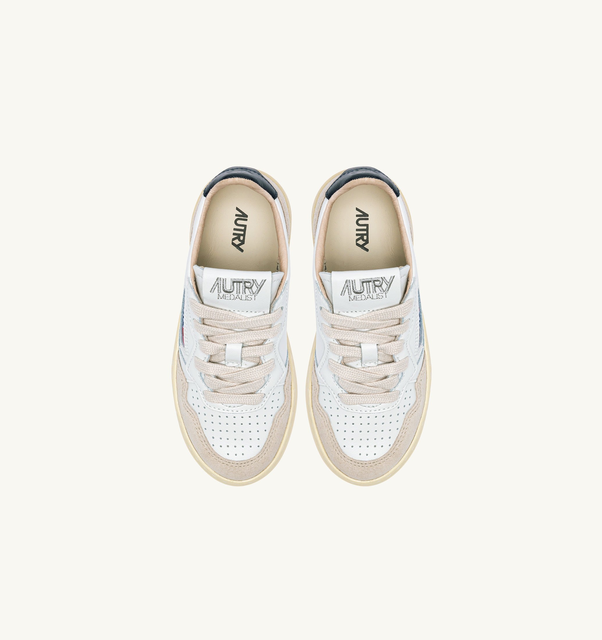 SNEAKERS MEDALIST KIDS LOW IN SUEDE BIANCO E BLUE SPACE