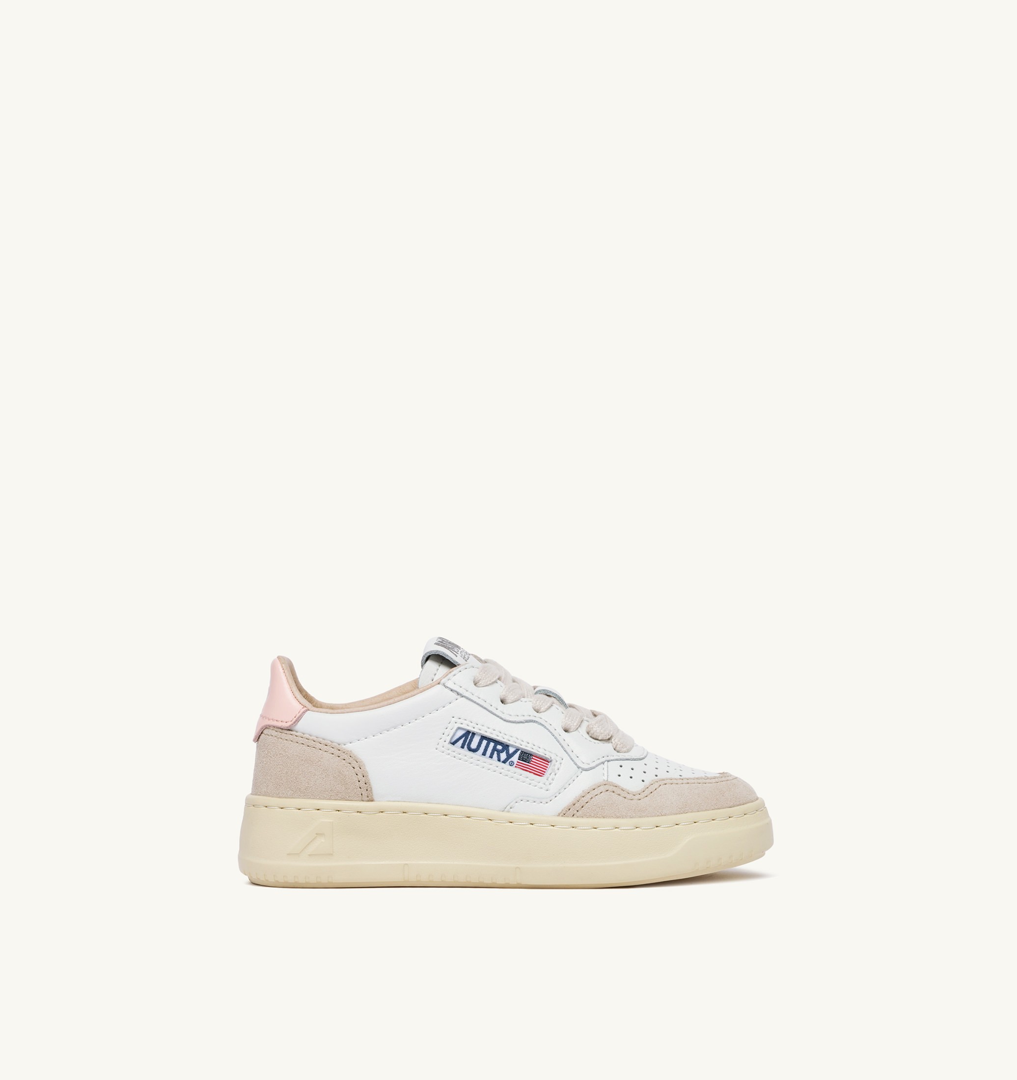 SNEAKERS MEDALIST KIDS LOW IN SUEDE BIANCO E CREOLE PINK