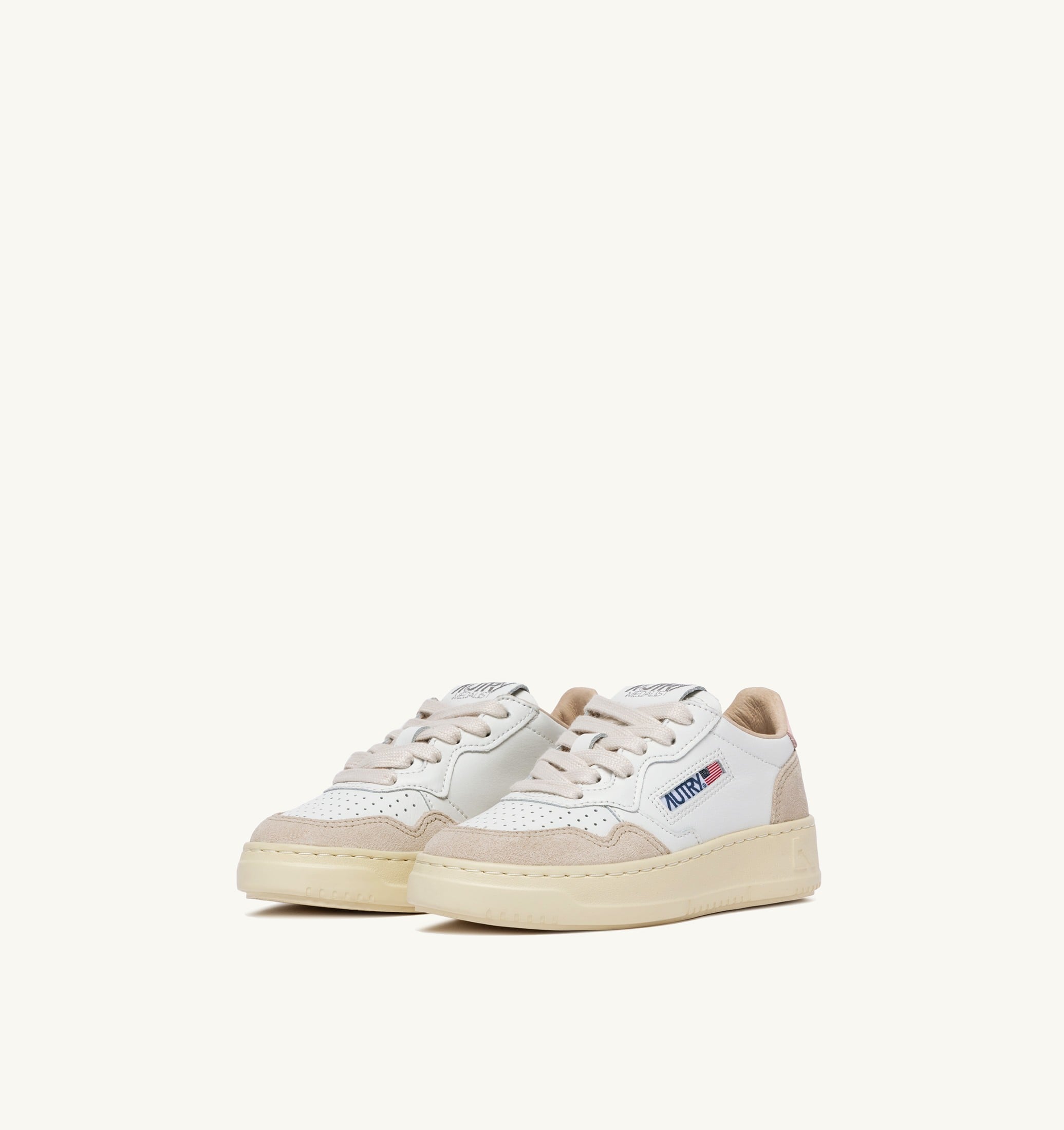 SNEAKERS MEDALIST KIDS LOW IN SUEDE BIANCO E CREOLE PINK