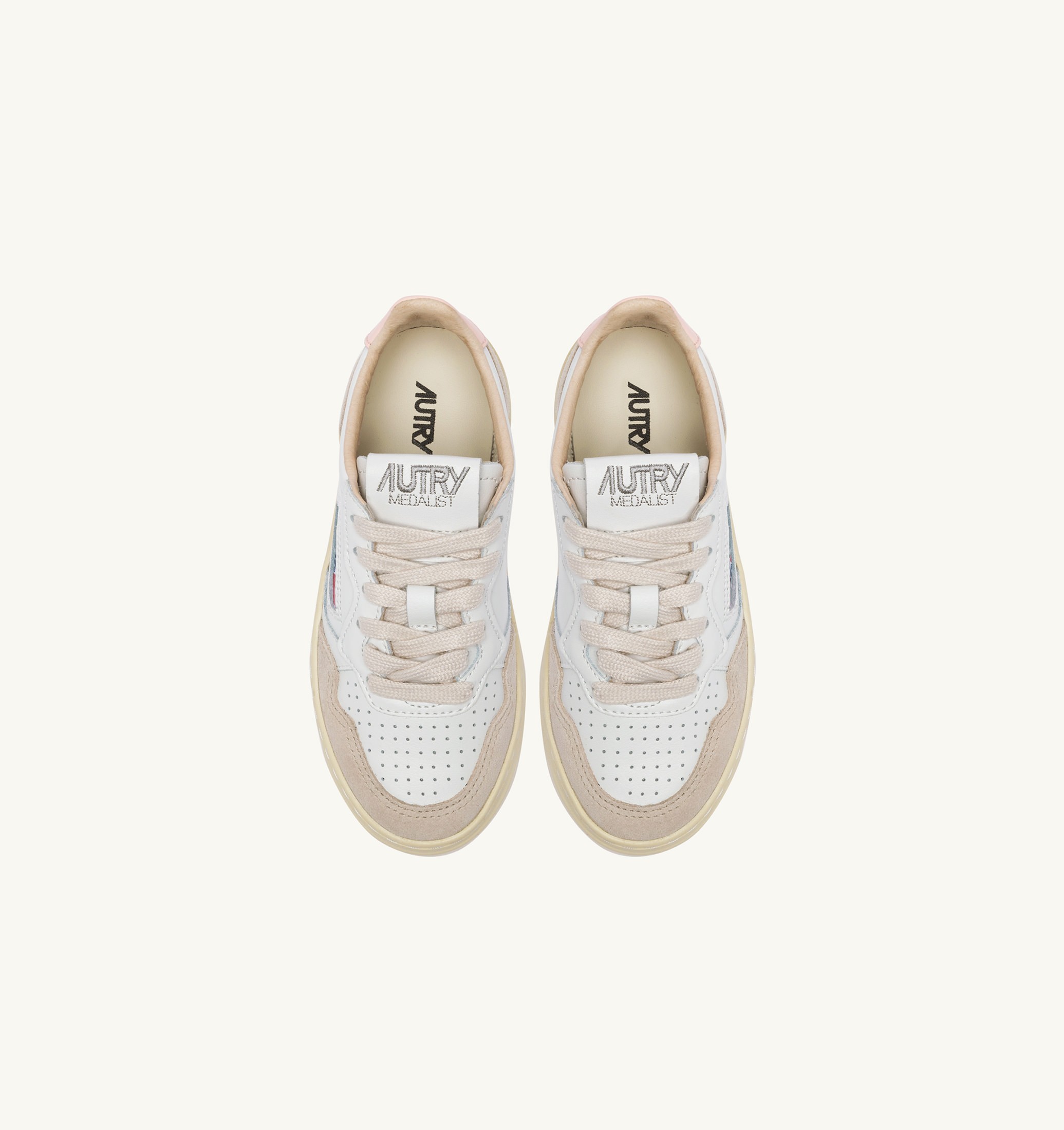 SNEAKERS MEDALIST KIDS LOW IN SUEDE BIANCO E CREOLE PINK