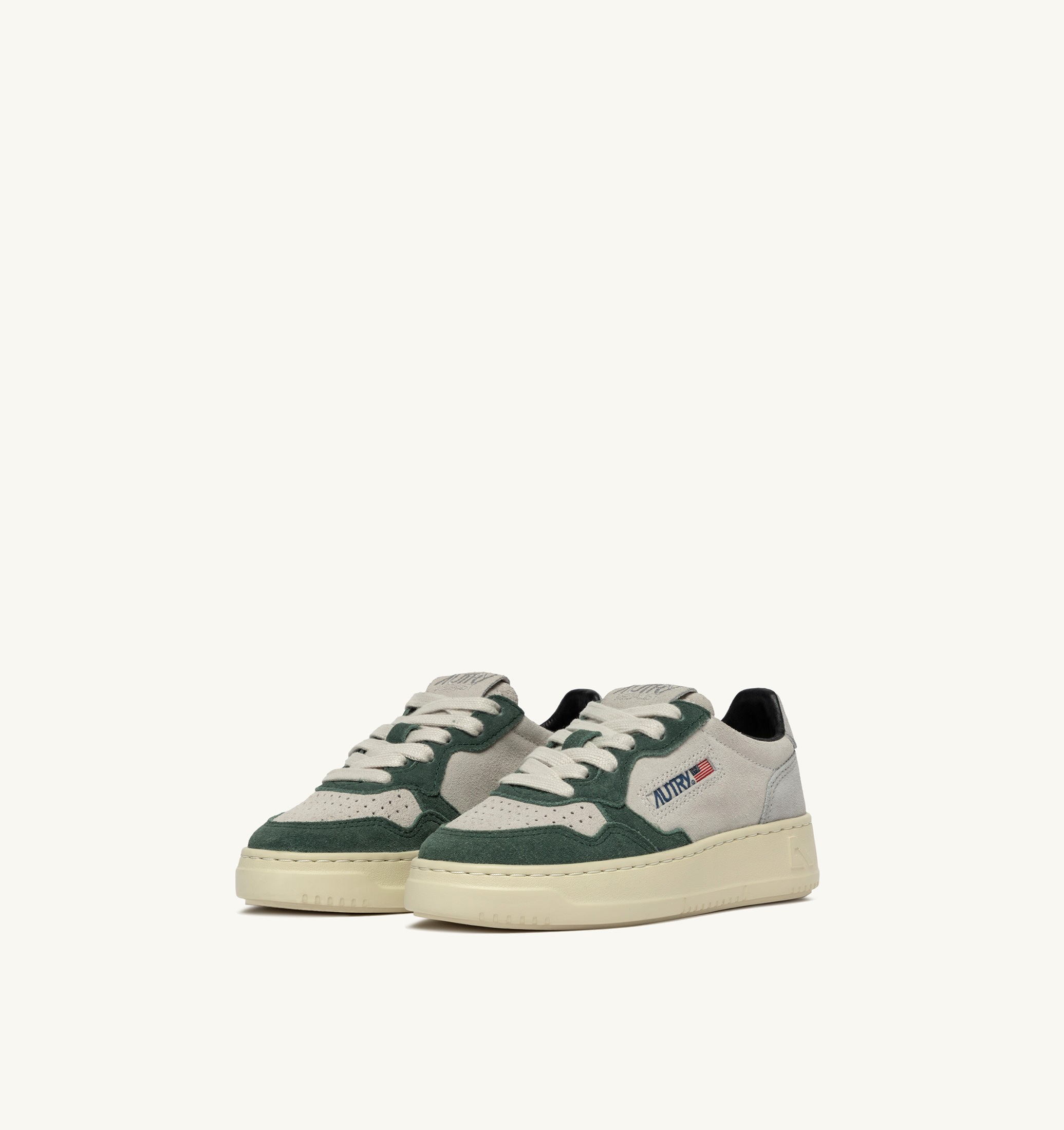 SNEAKERS MEDALIST KIDS LOW IN SUEDE COLORE LOFT BIANCO E VERDE