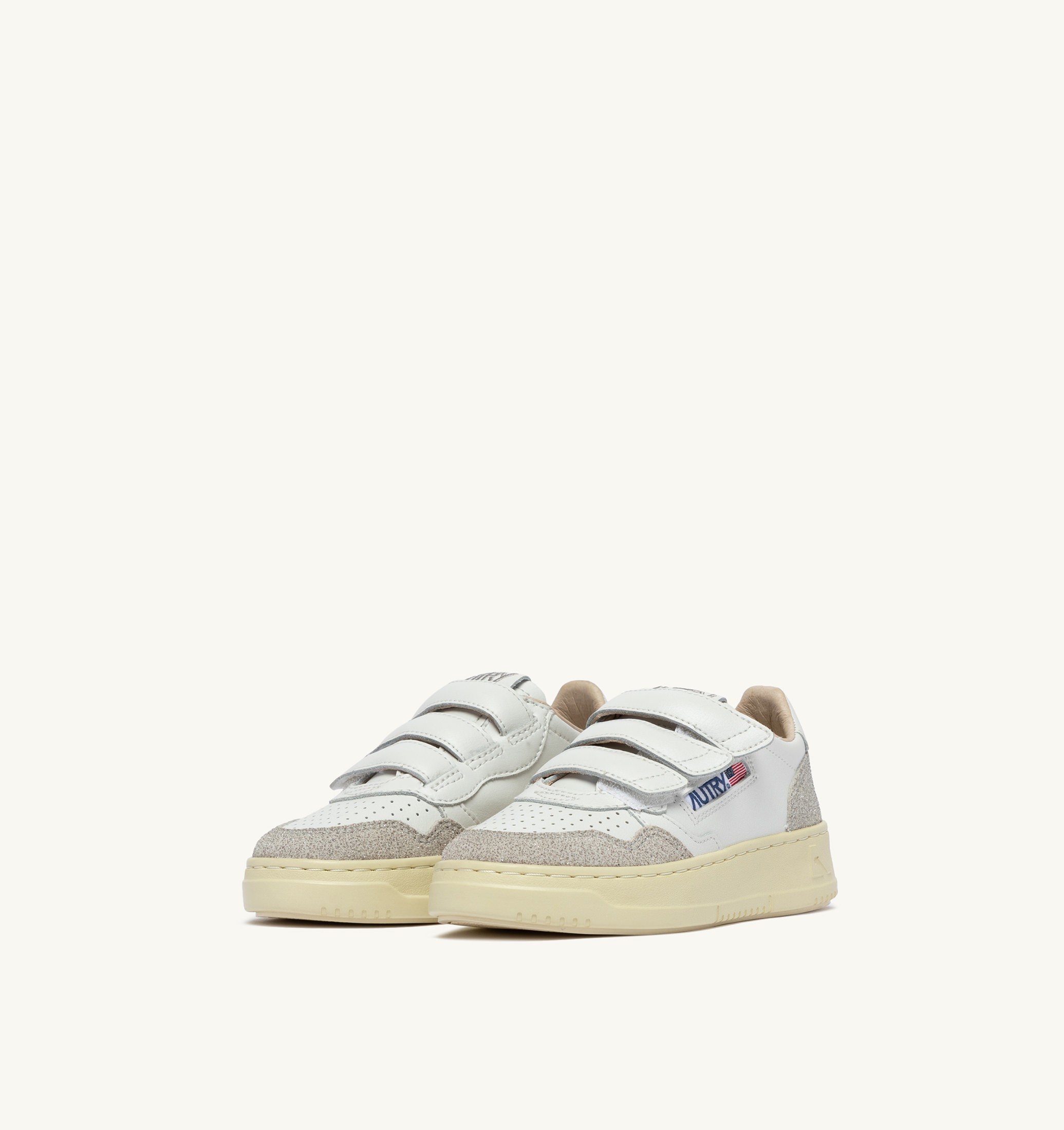 SNEAKERS MEDALIST KIDSTRIPES IN PELLE BIANCA E PELLE GLITTER GRIGIO