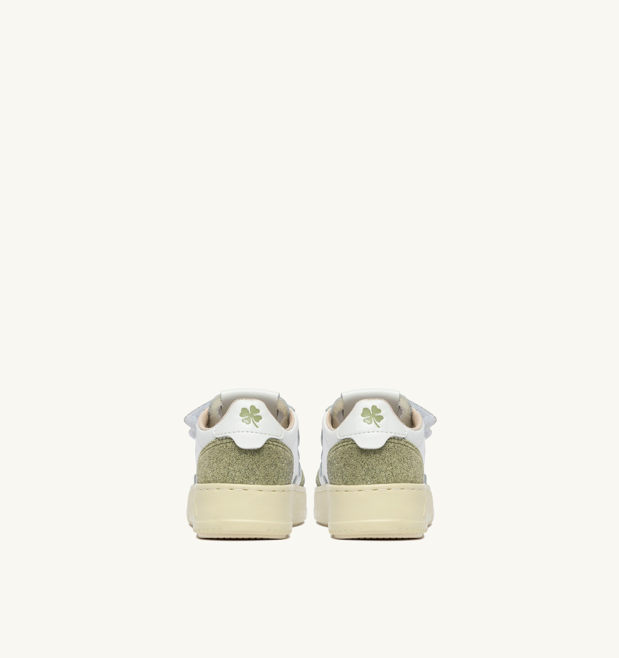 SNEAKERS MEDALIST KIDSTRIPES IN PELLE BIANCA E PELLE GLITTER SALVIA