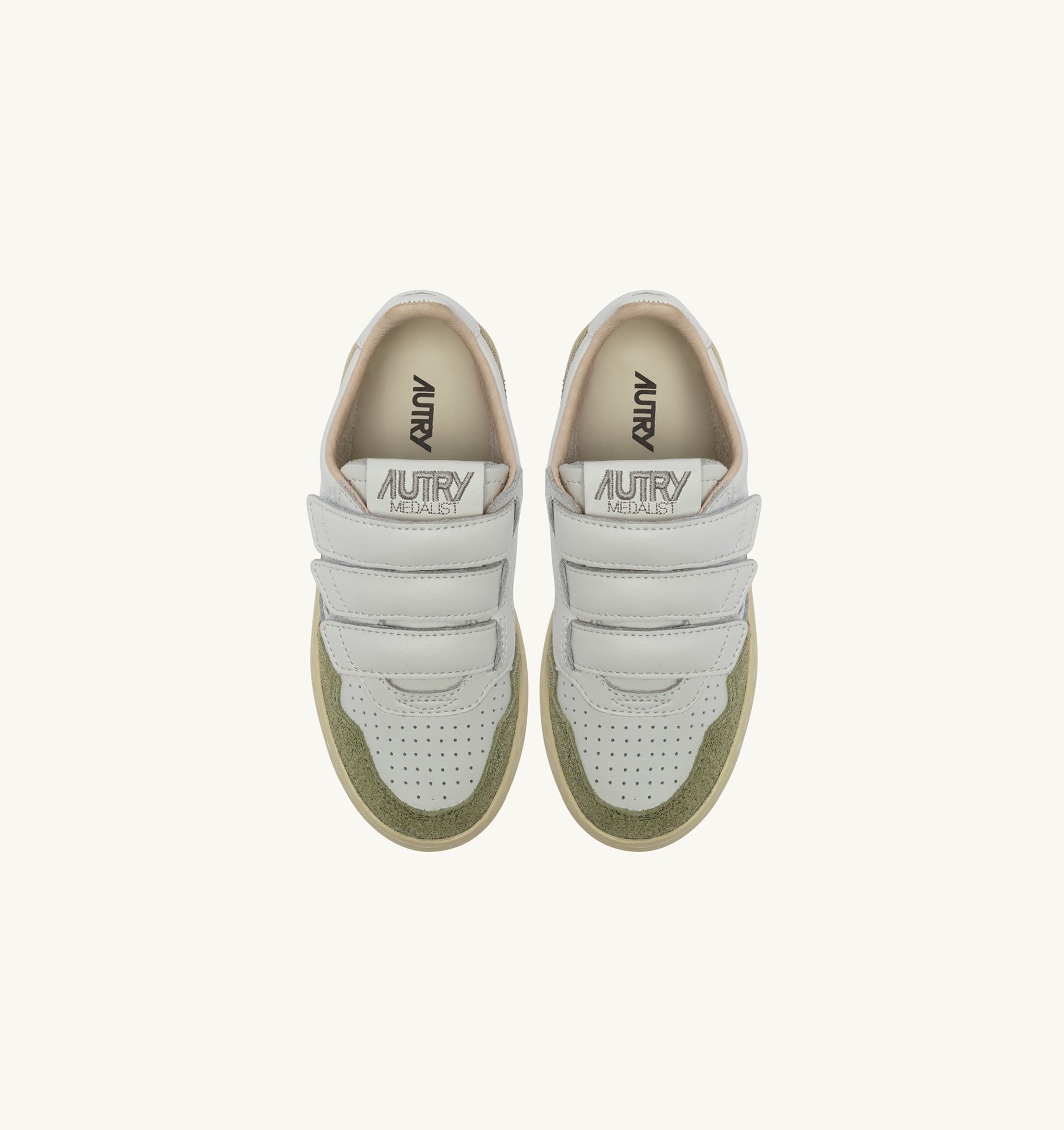 SNEAKERS MEDALIST KIDSTRIPES IN PELLE BIANCA E PELLE GLITTER SALVIA