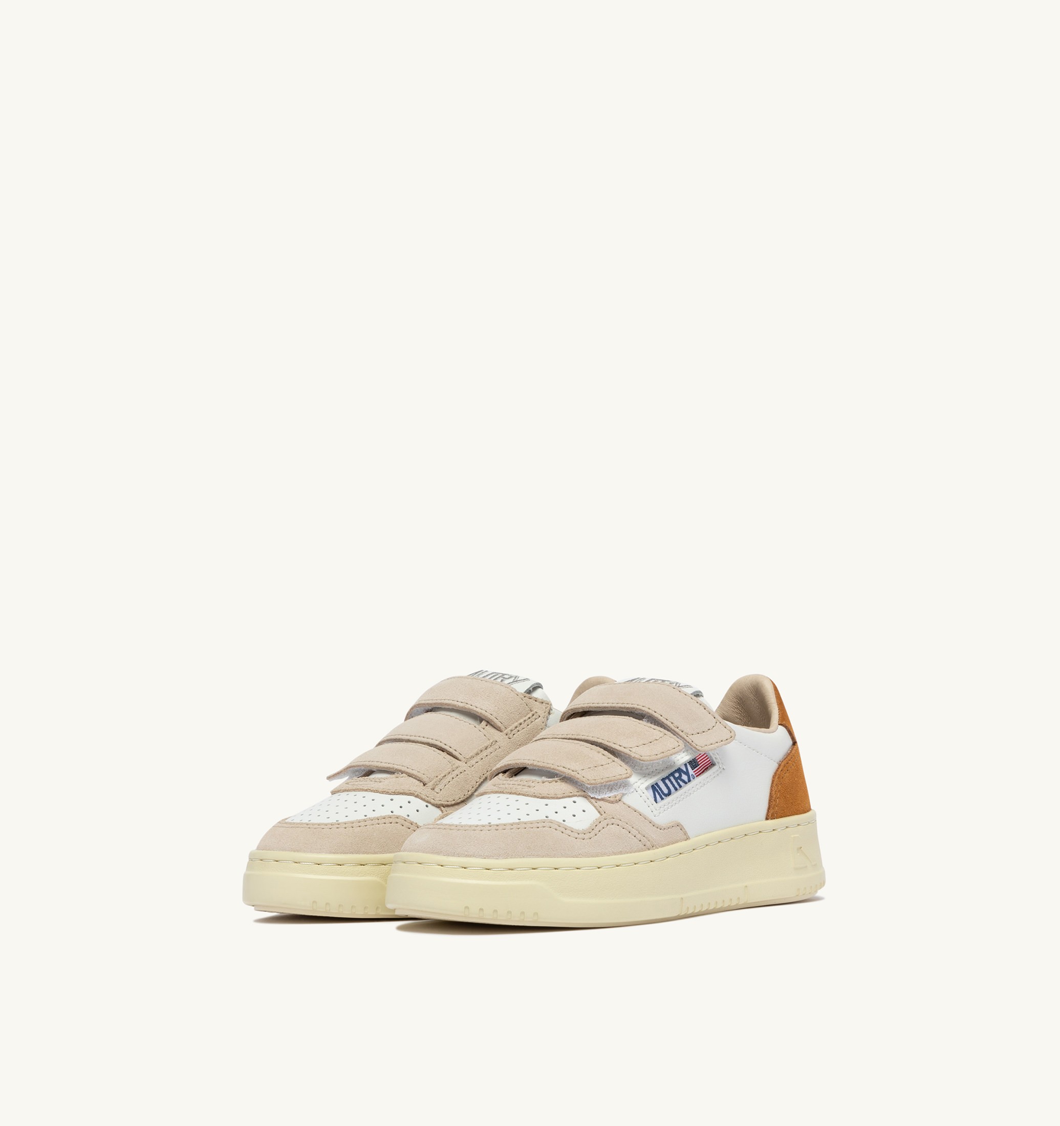 SNEAKERS MEDALIST KIDSTRIPES IN PELLE BIANCA E SUEDE BROWN MUSCAT E SAND