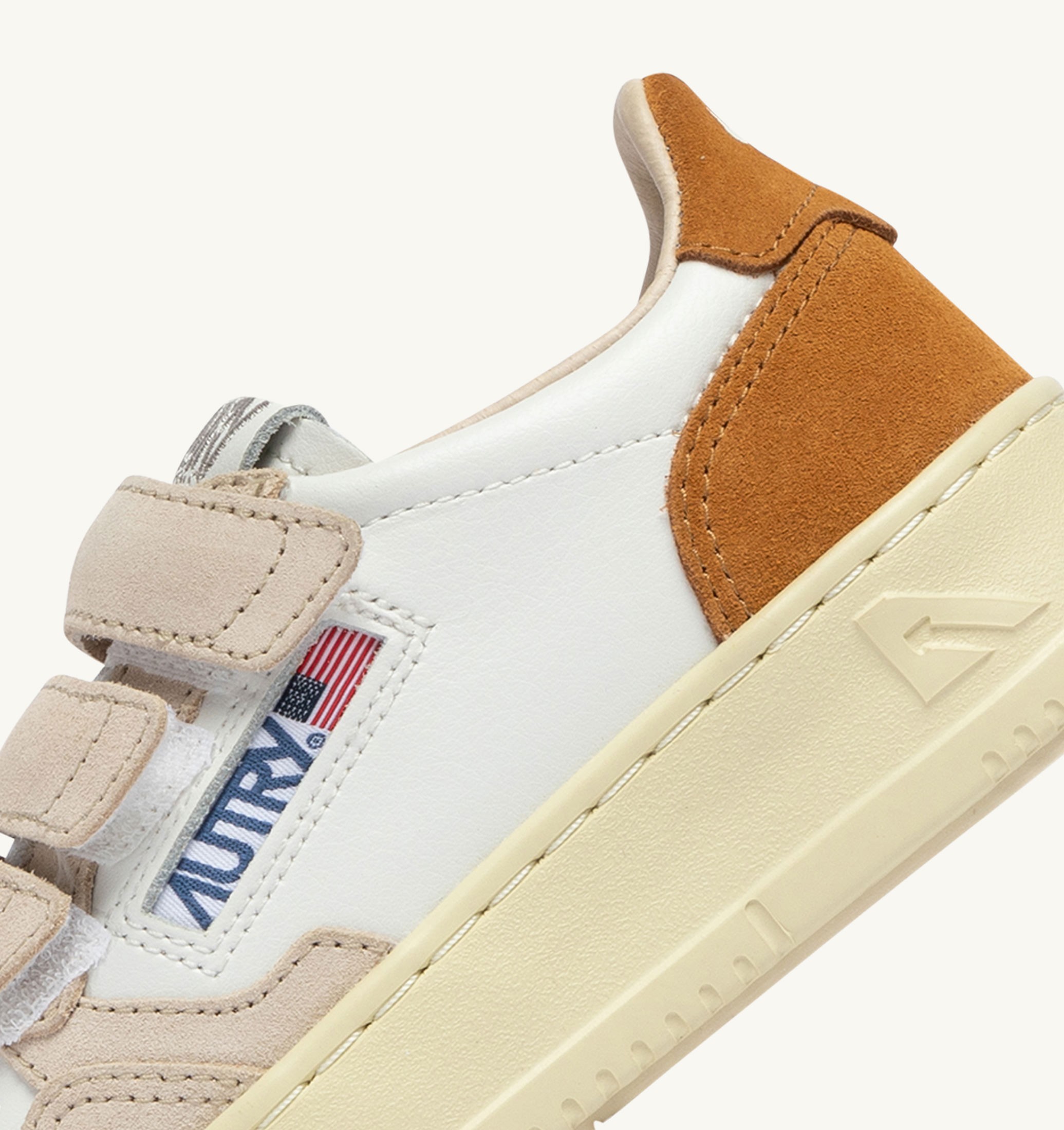SNEAKERS MEDALIST KIDSTRIPES IN PELLE BIANCA E SUEDE BROWN MUSCAT E SAND